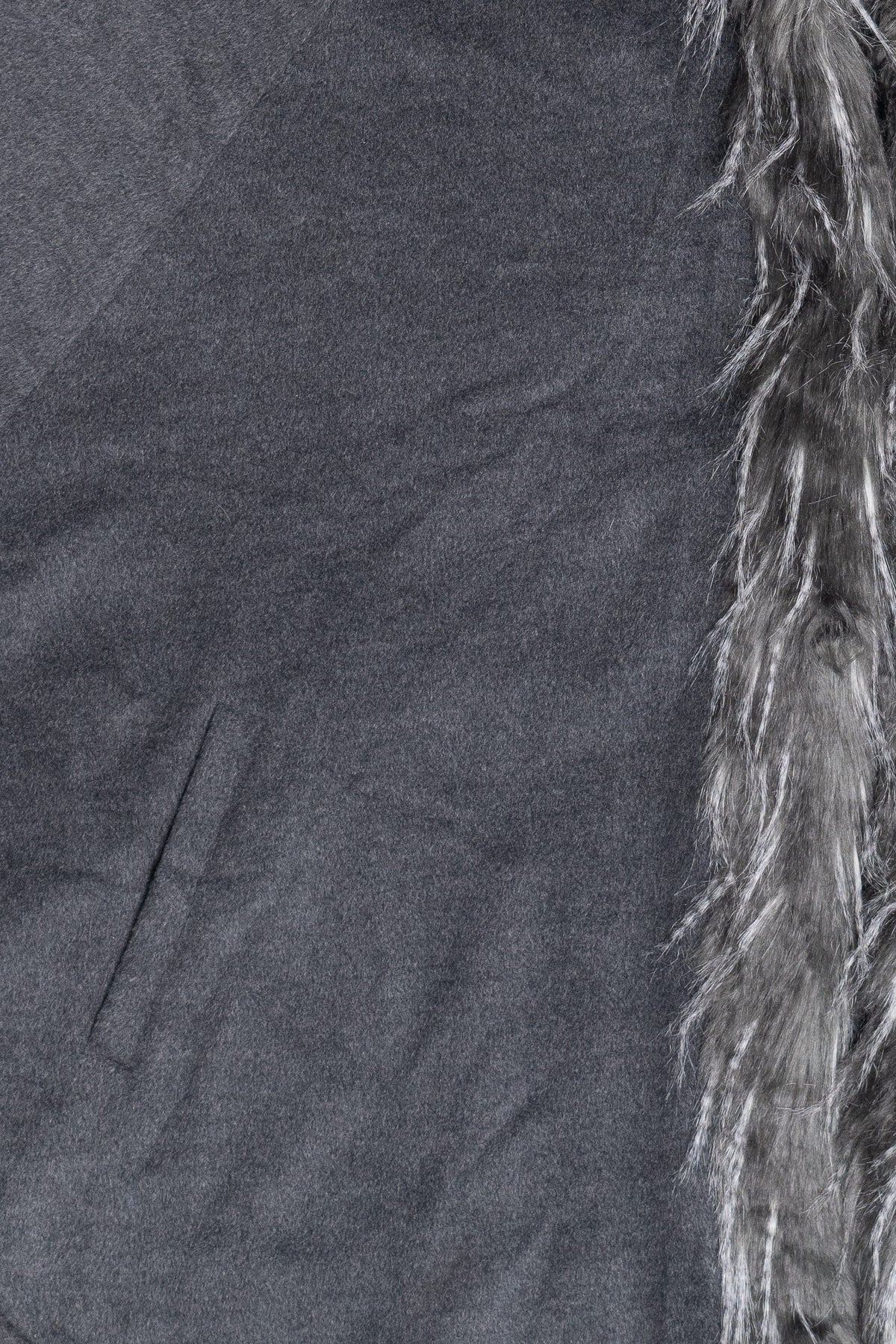 Adrienne Landau Faux Fur Hooded Poncho (2010s)