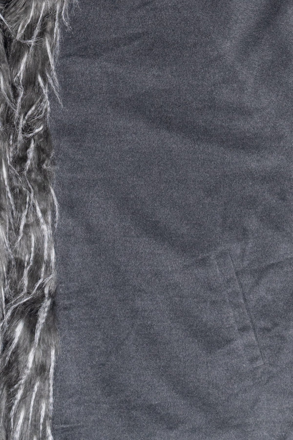 Adrienne Landau Faux Fur Hooded Poncho (2010s)