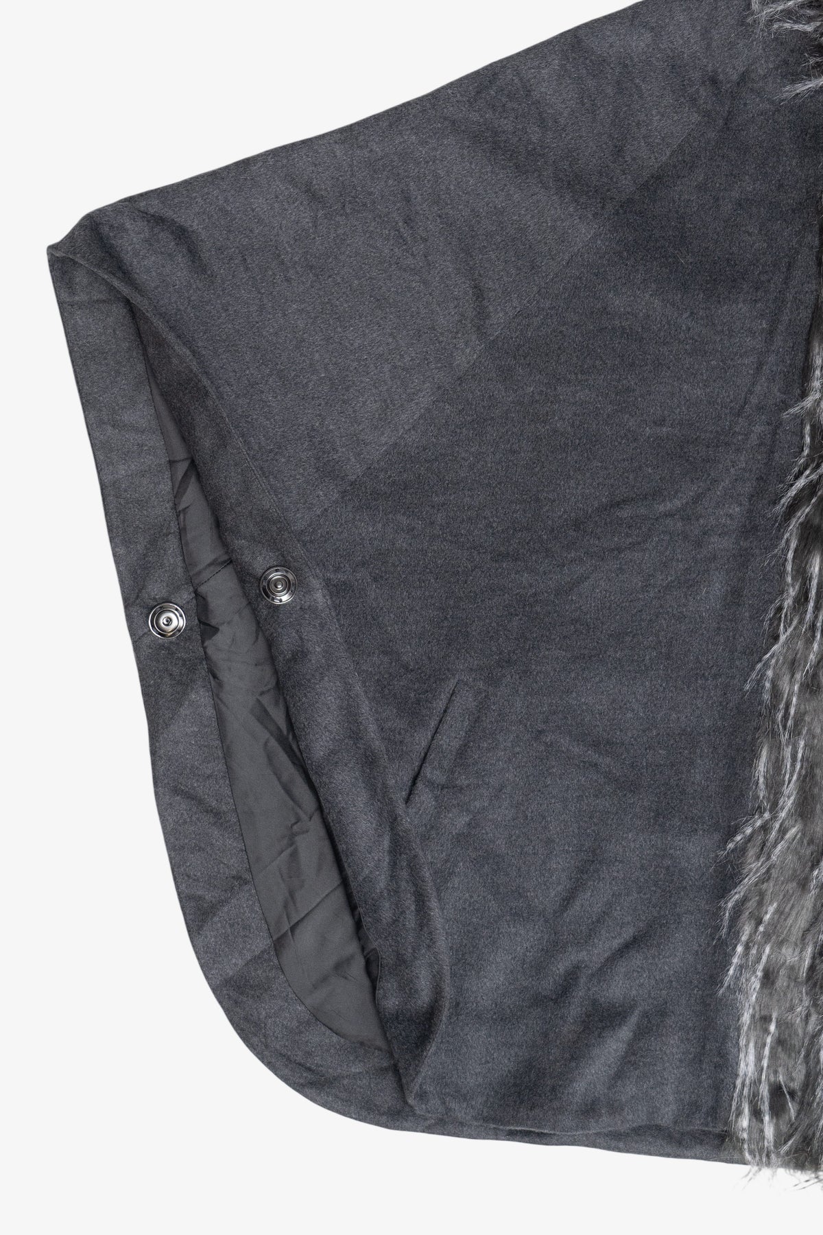 Adrienne Landau Faux Fur Hooded Poncho (2010s)