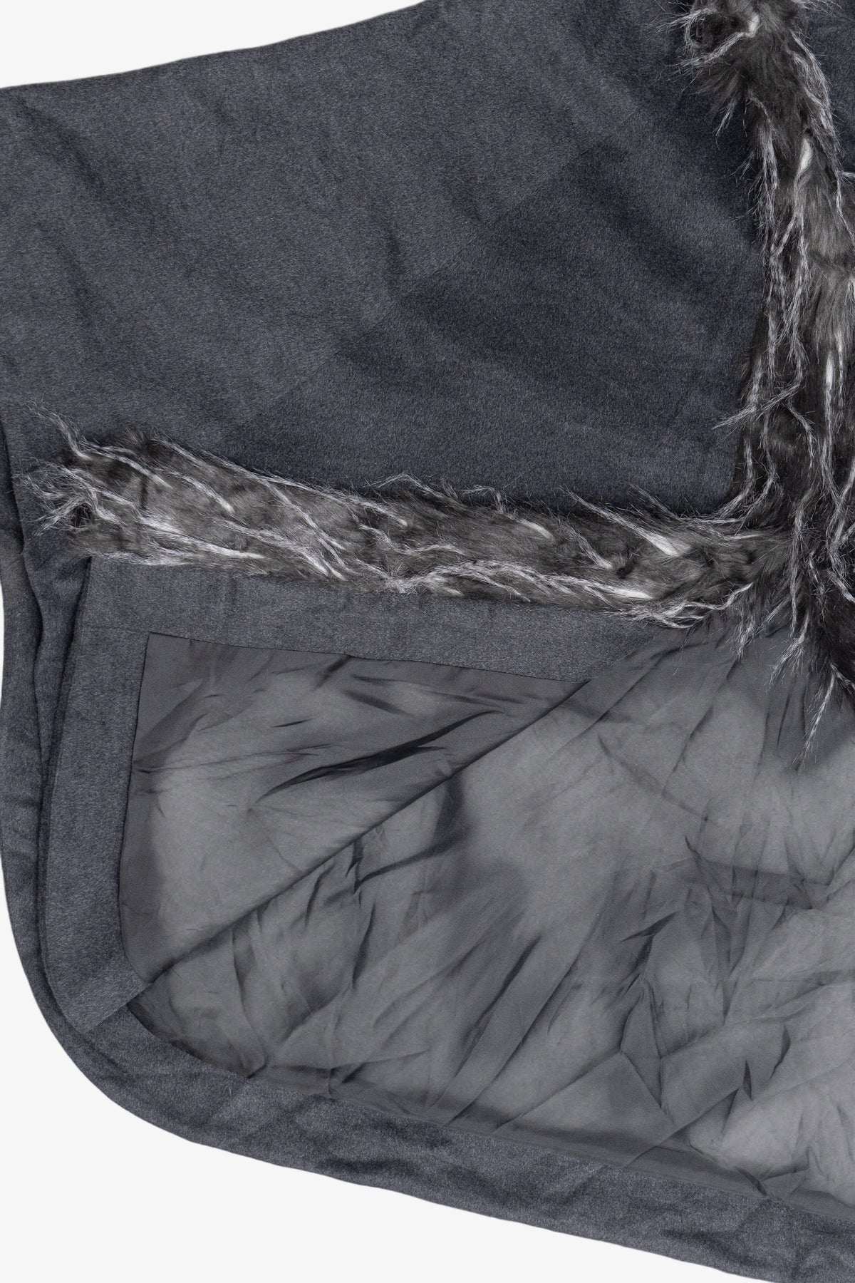 Adrienne Landau Faux Fur Hooded Poncho (2010s)