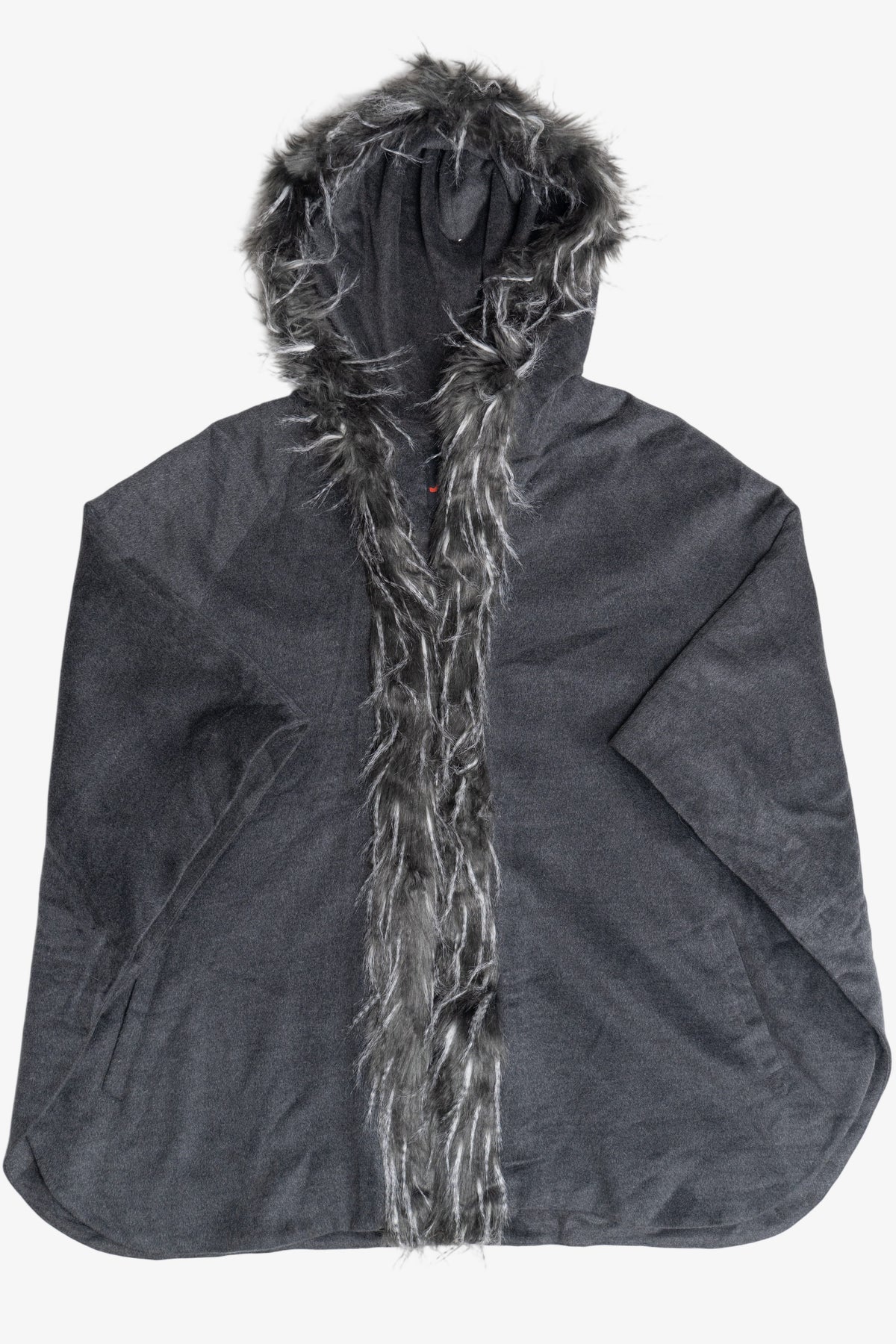 Adrienne Landau Faux Fur Hooded Poncho (2010s)