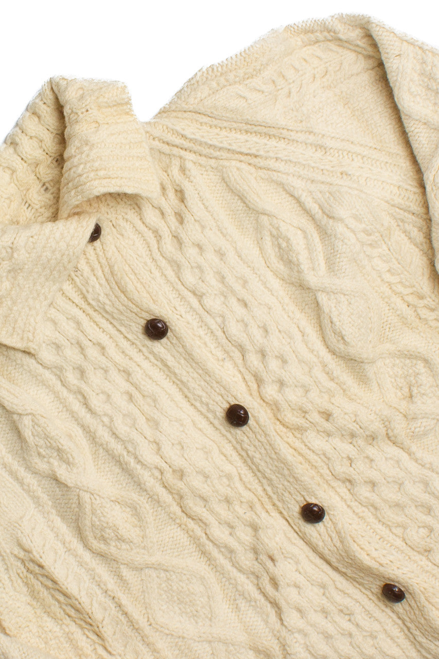 Vintage Fisherman Collared Cardigan Sweater (1980s)