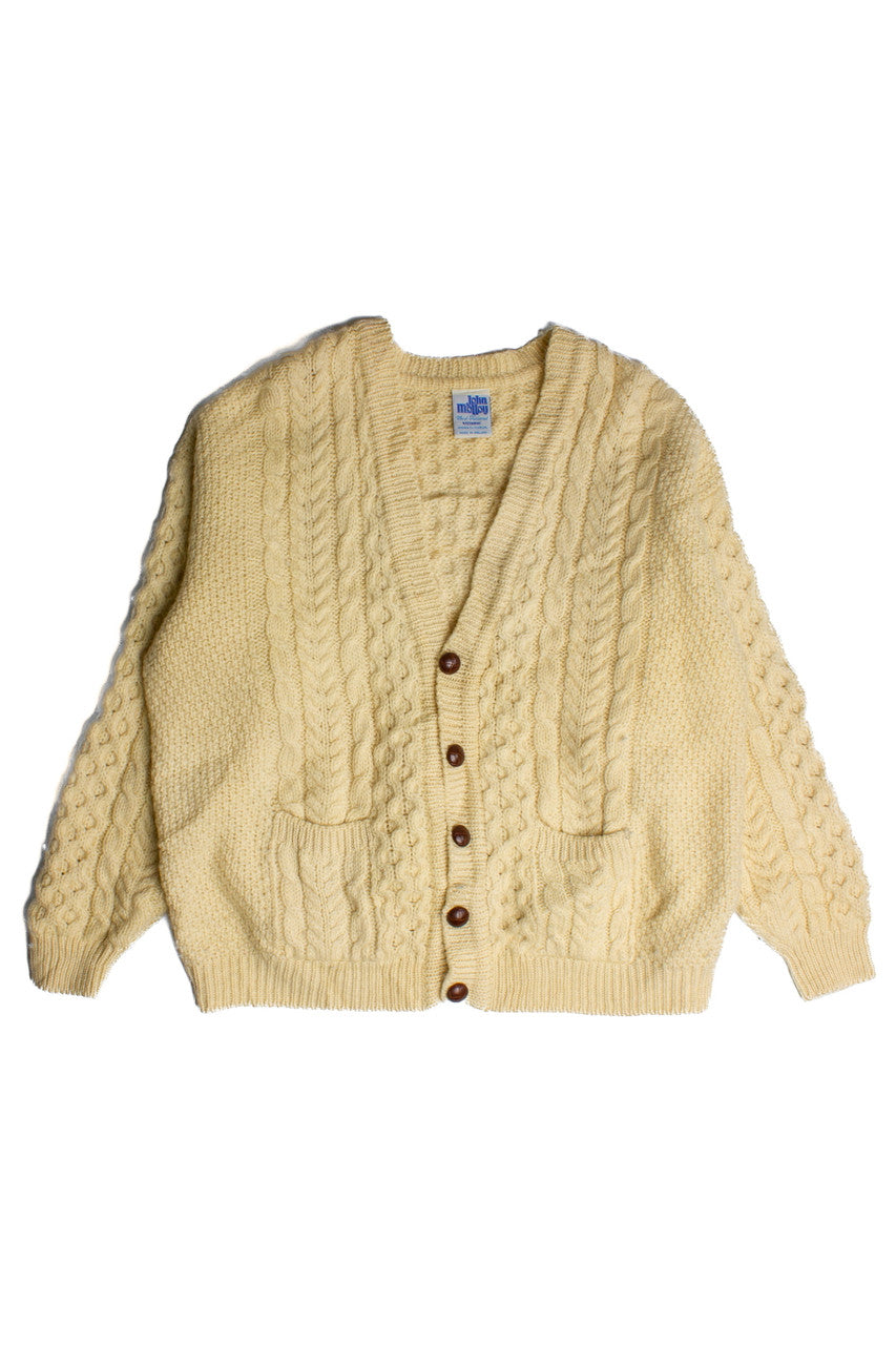 Vintage Johnny Malloy Cardigan Fisherman Sweater (1980s)