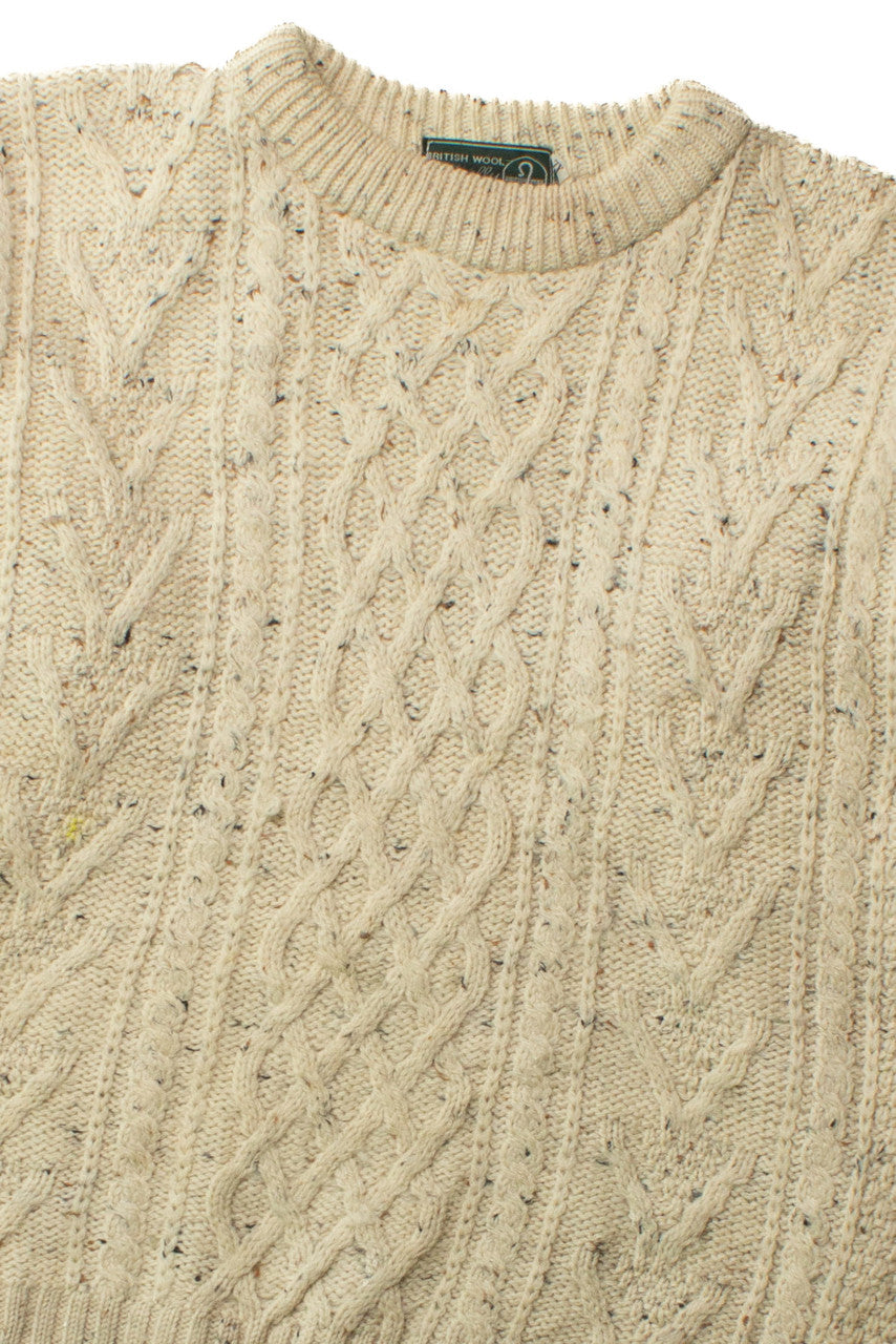 Vintage British Wool Fisherman Sweater 1188