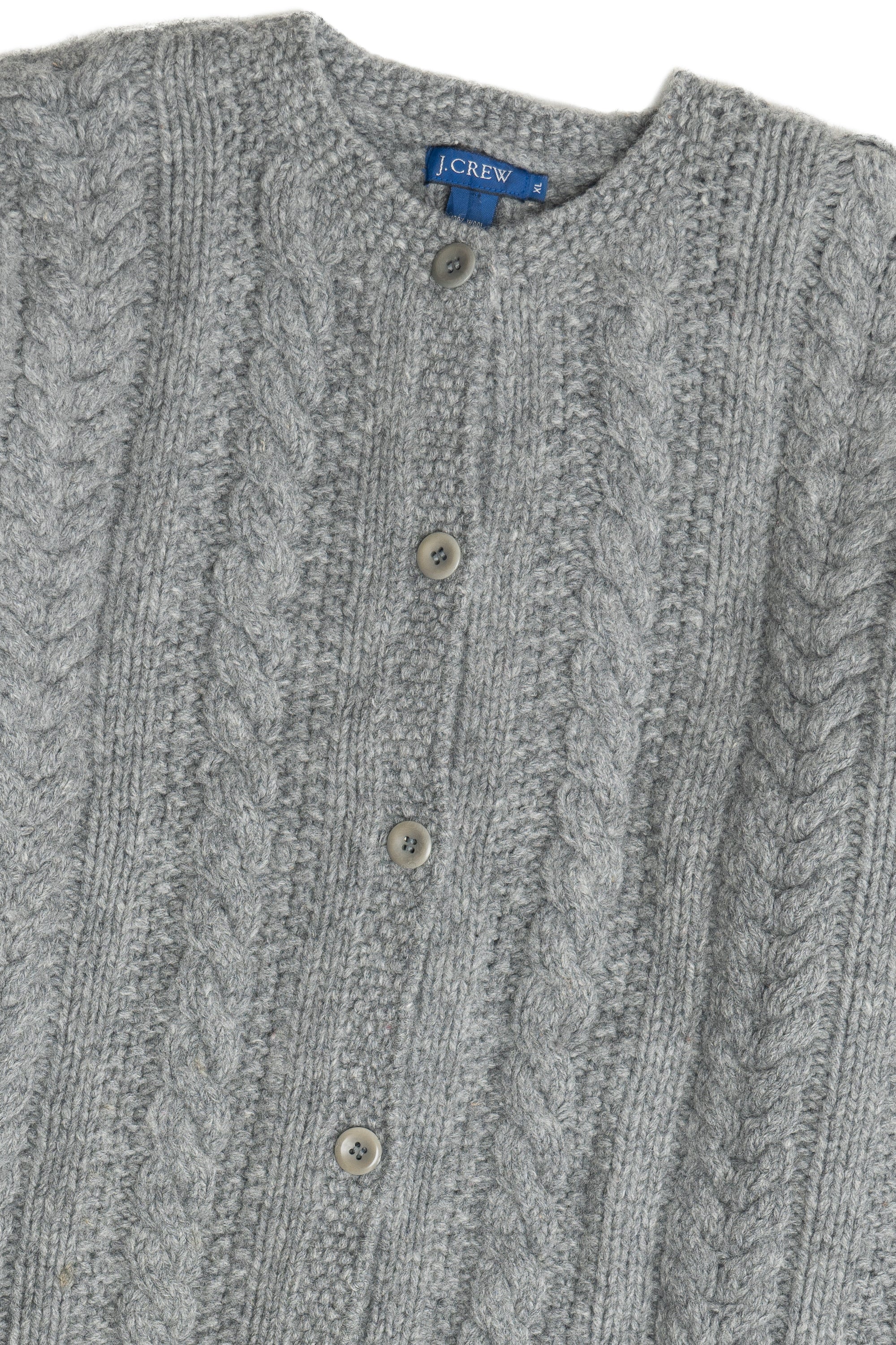 Vintage J. Crew Cable Knit Cardigan Fisherman Sweater (2000s)