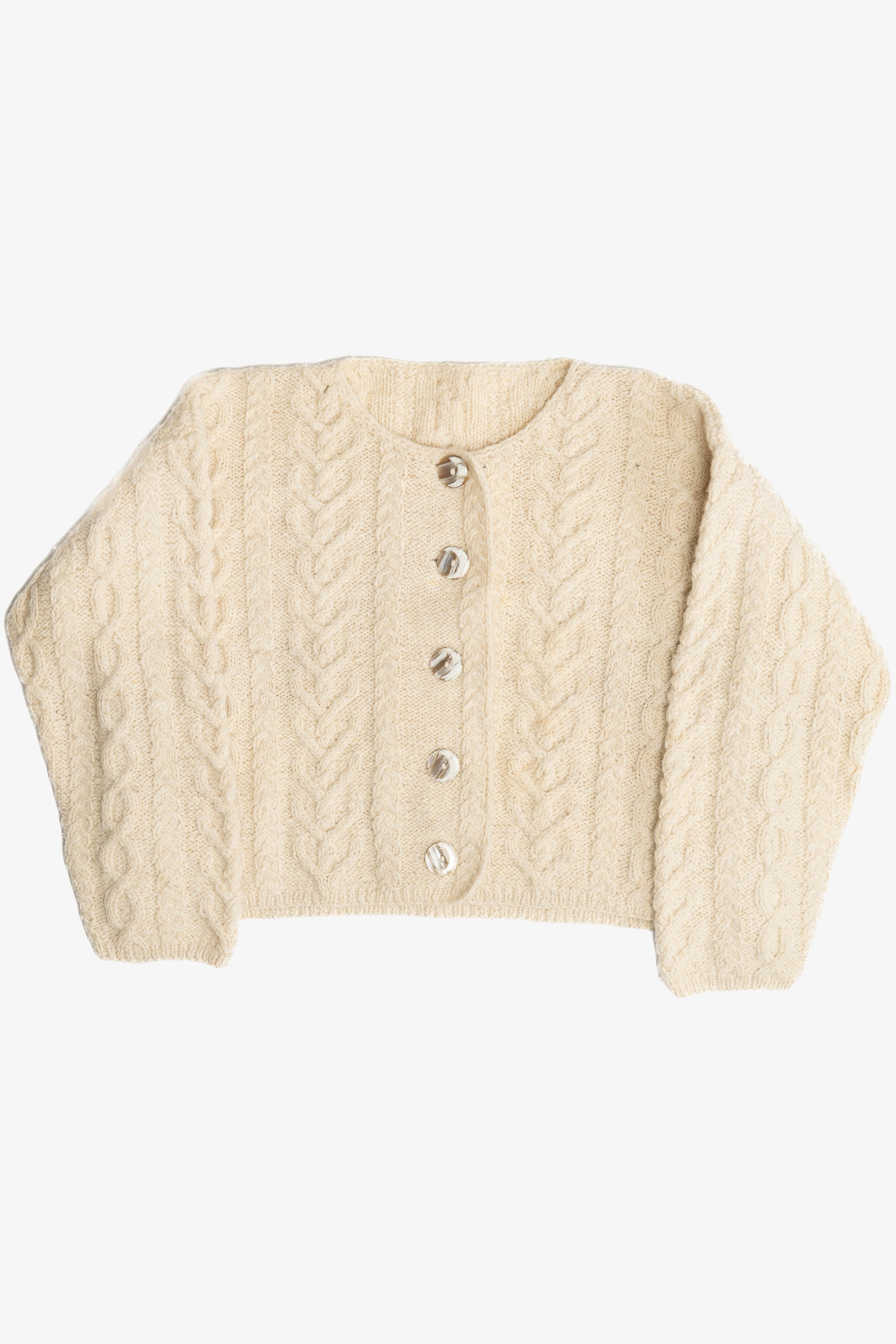 Vintage Fisherman Cable Knit Cardigan Sweater (1990s)