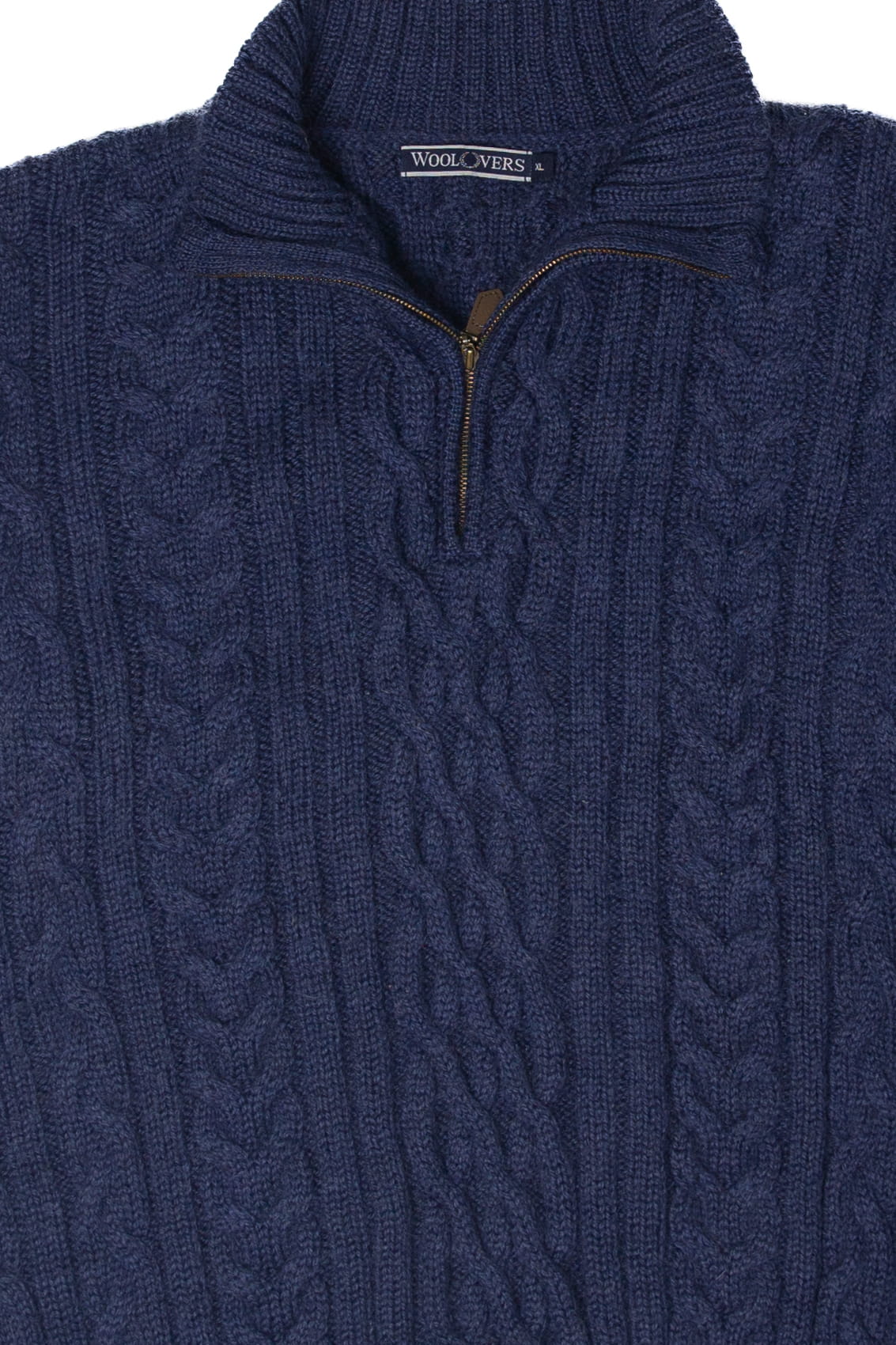 Vintage Wool Vers Blue Quarter Zip Fisherman Sweater (1990s)