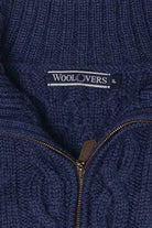 Vintage Wool Vers Blue Quarter Zip Fisherman Sweater (1990s)