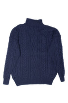 Vintage Wool Vers Blue Quarter Zip Fisherman Sweater (1990s)
