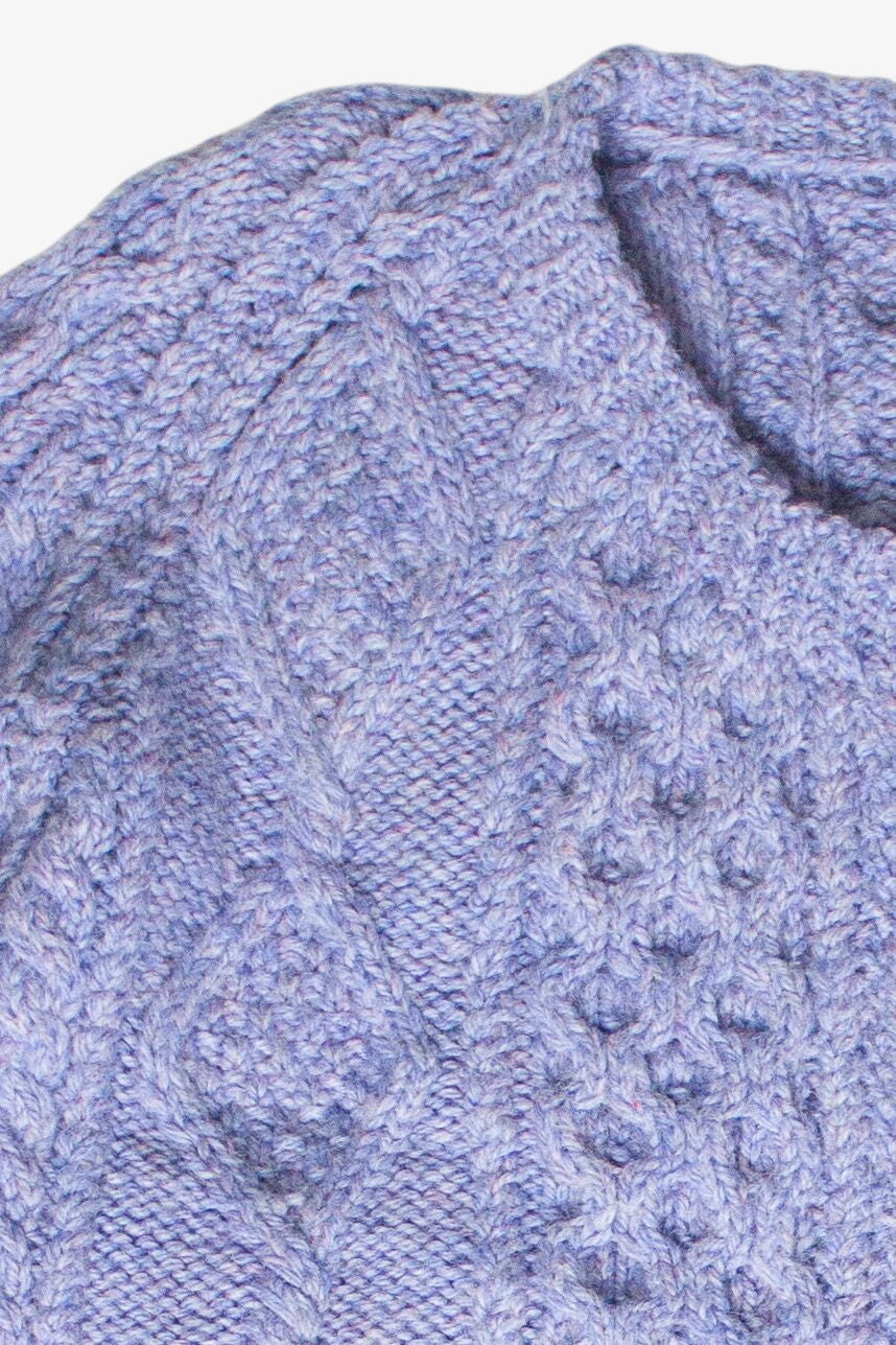 Vintage Periwinkle Knit Cardigan Fisherman Sweater