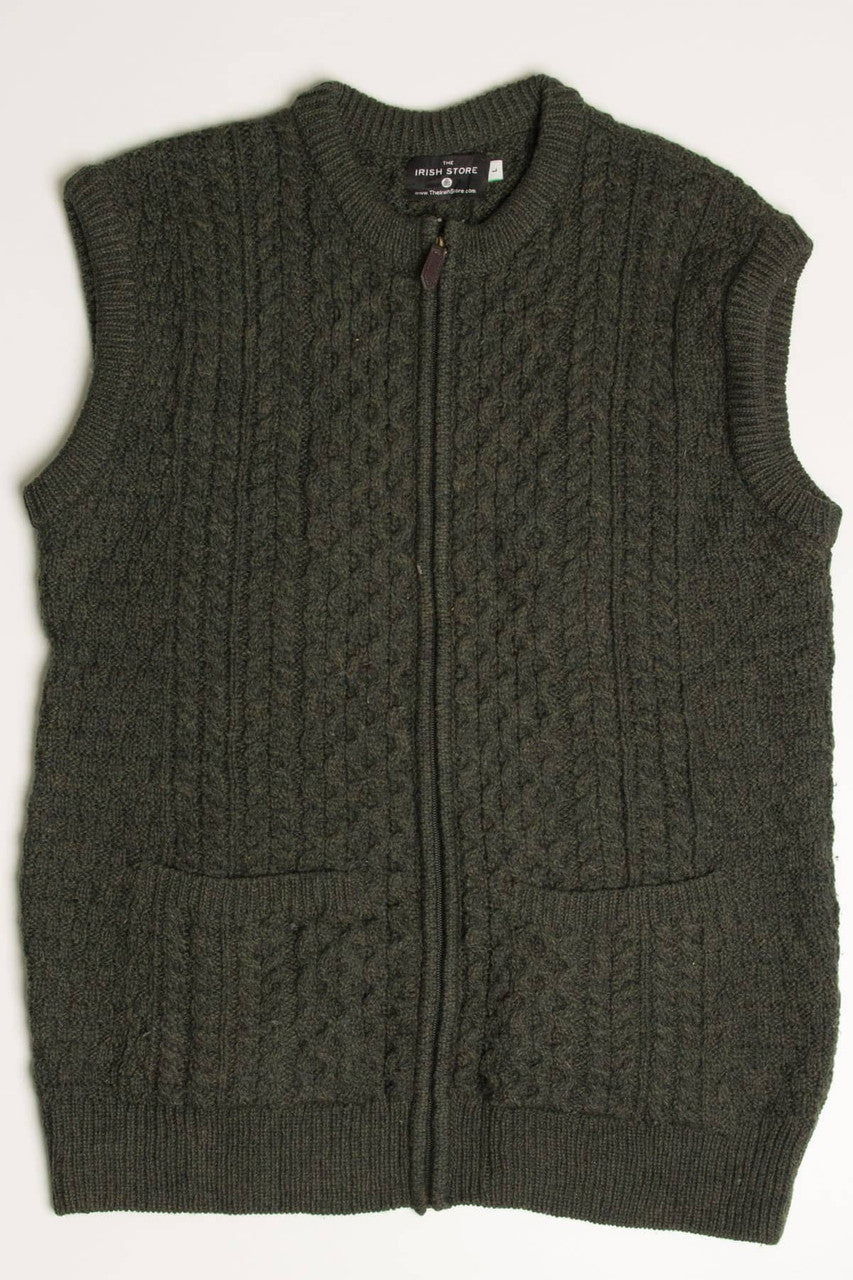 Olive Irish Fisherman Sweater Vest 808
