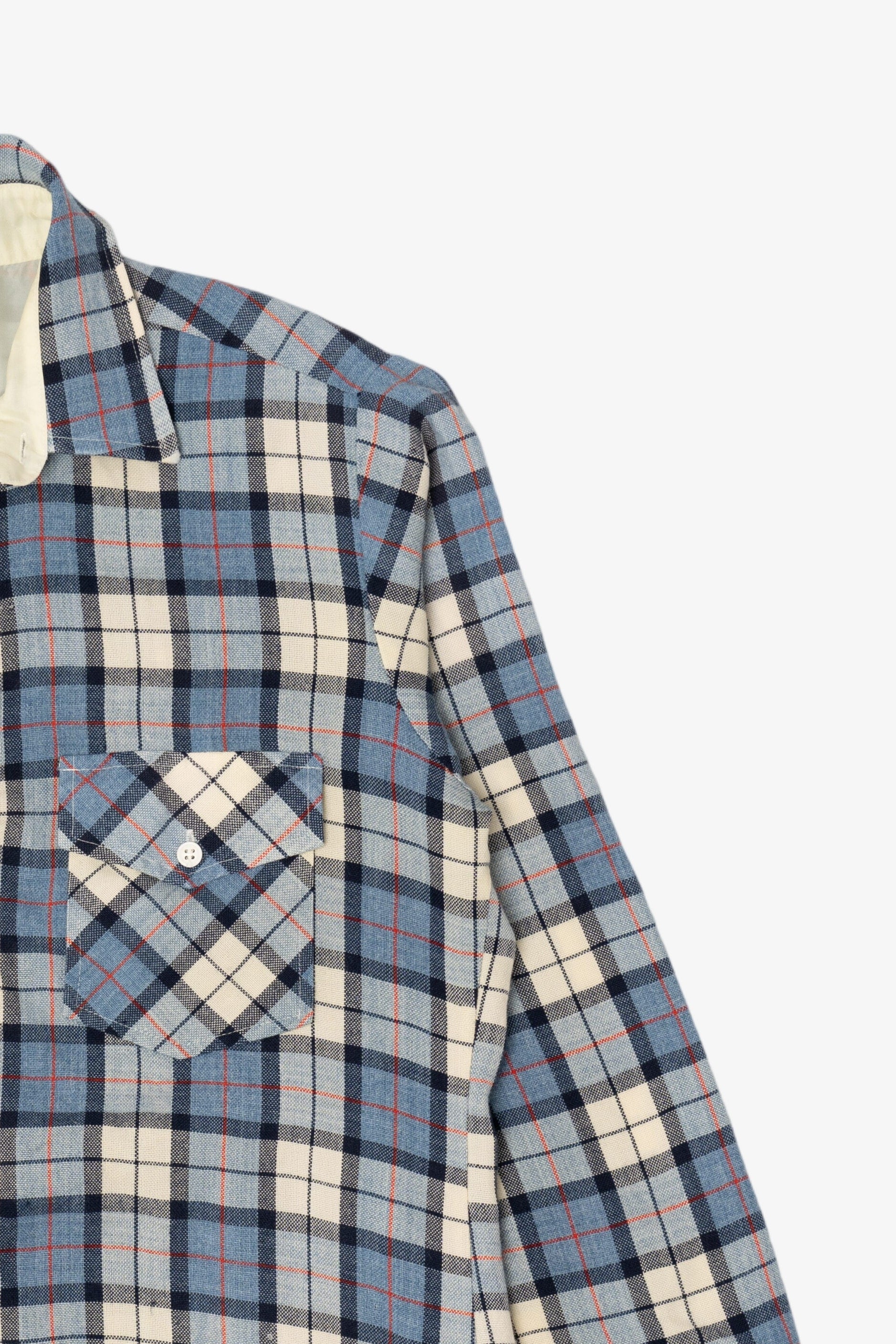 Vintage Blue Flannel Button Up Shirt (1990s)