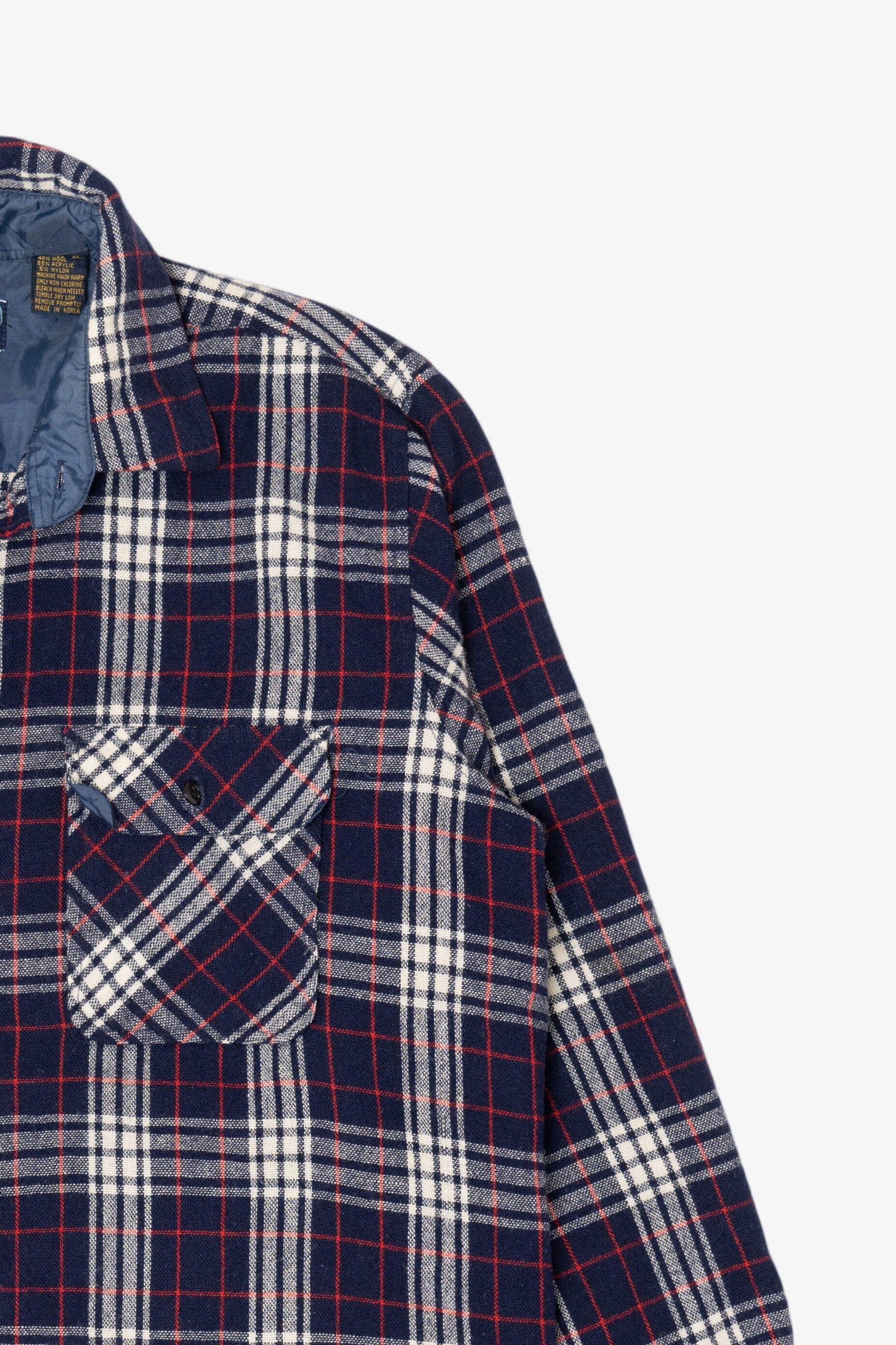Vintage Navy Blue Fieldmaster Flannel Button Up Shirt (1990s)