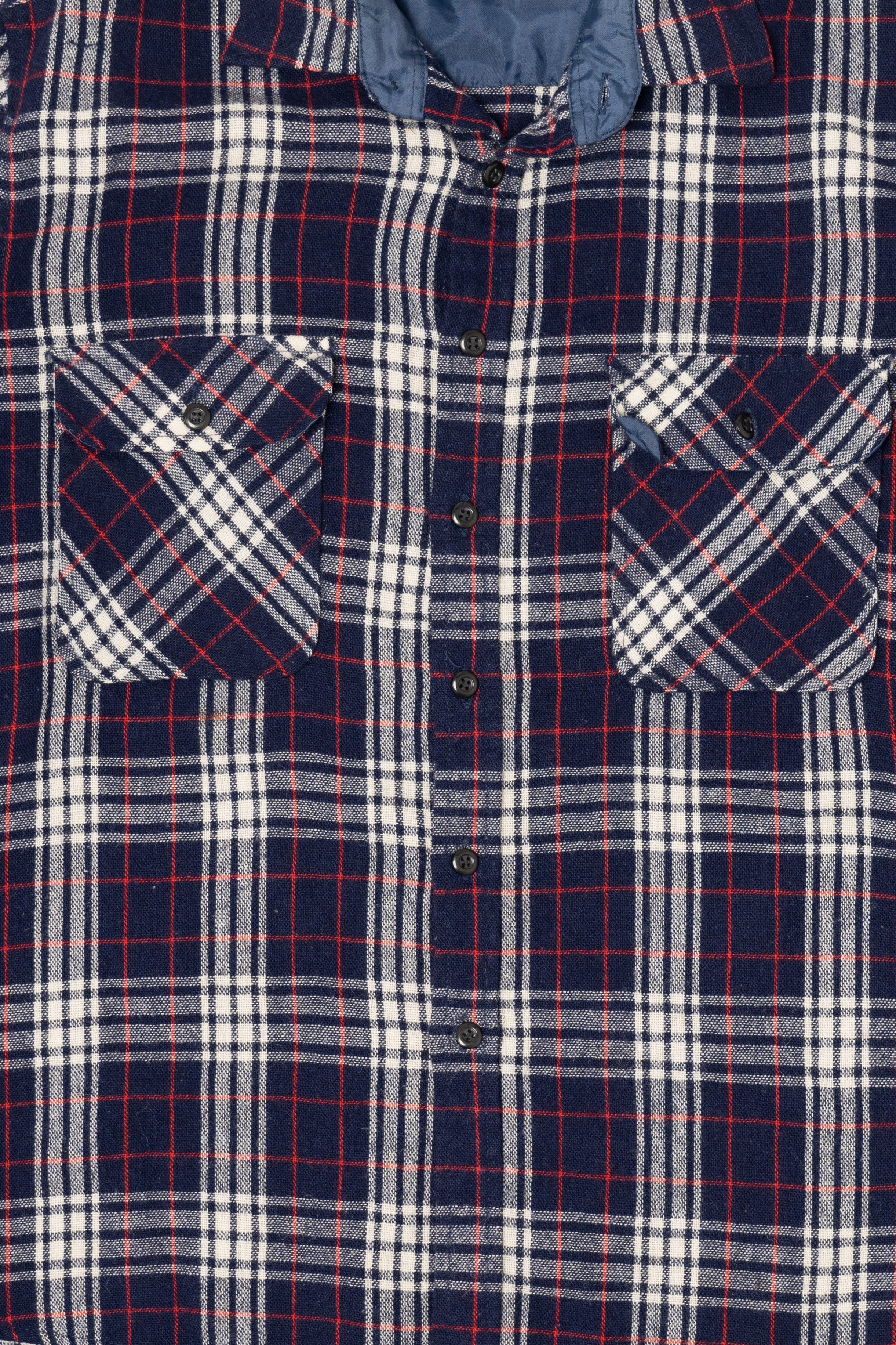 Vintage Navy Blue Fieldmaster Flannel Button Up Shirt (1990s)
