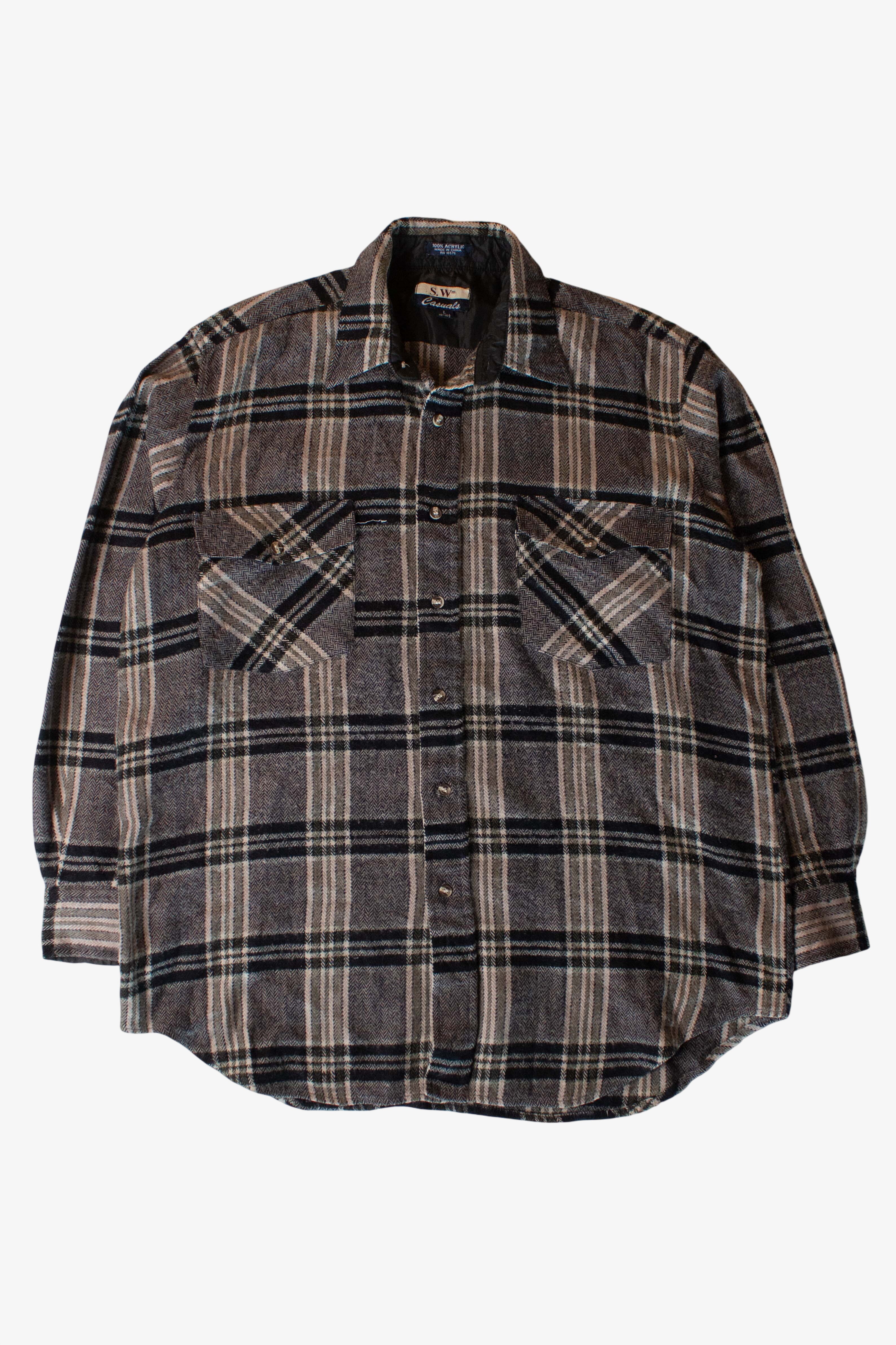 Vintage Gray S.W. Casuals Flannel Shirt (1990s)