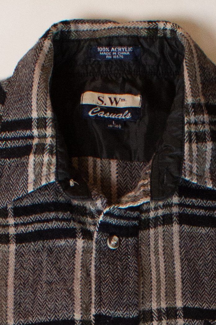 Vintage Gray S.W. Casuals Flannel Shirt (1990s)