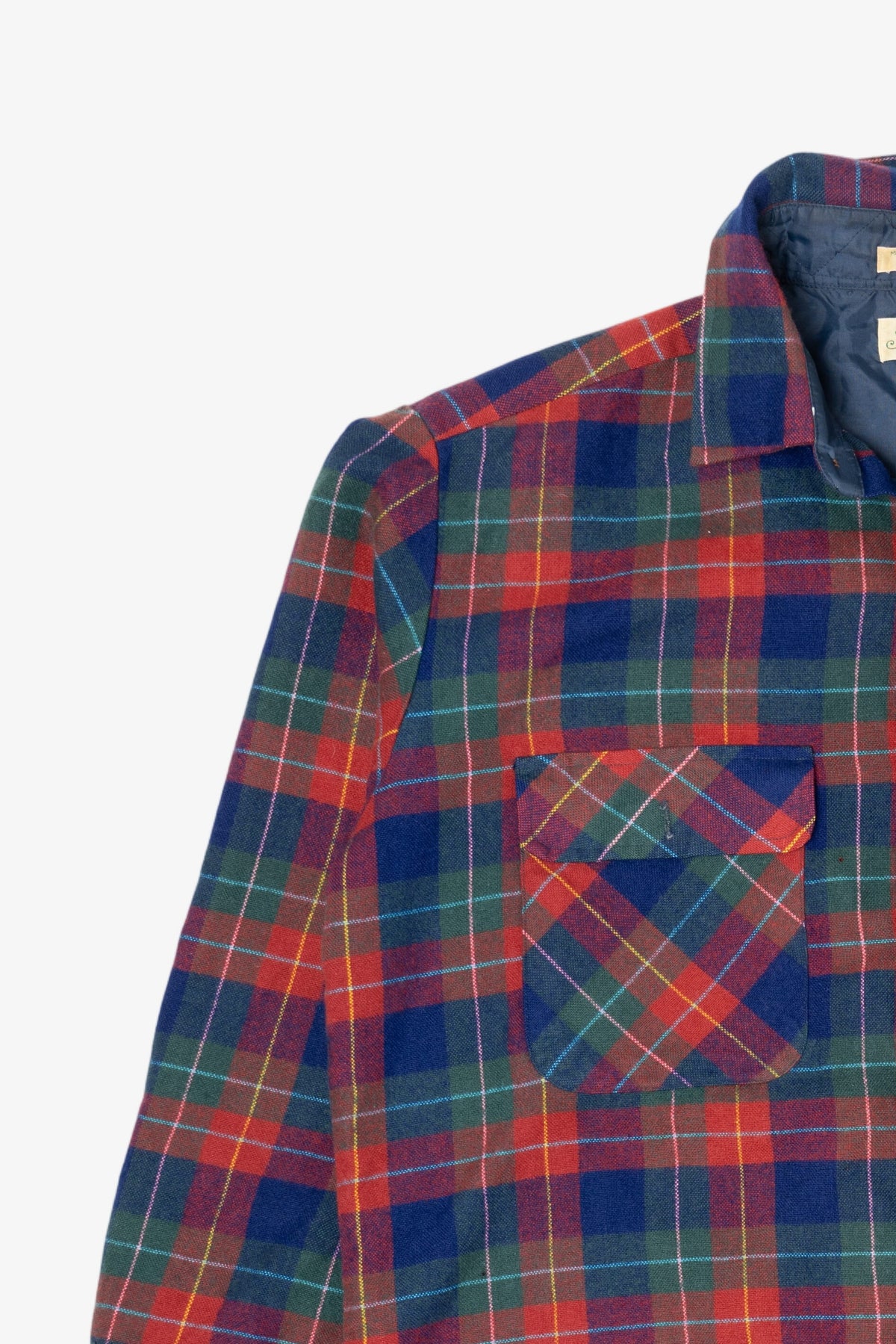 Vintage Red And Navy Blue St. John's Bay Flannel Button Up Shirt (1990s)