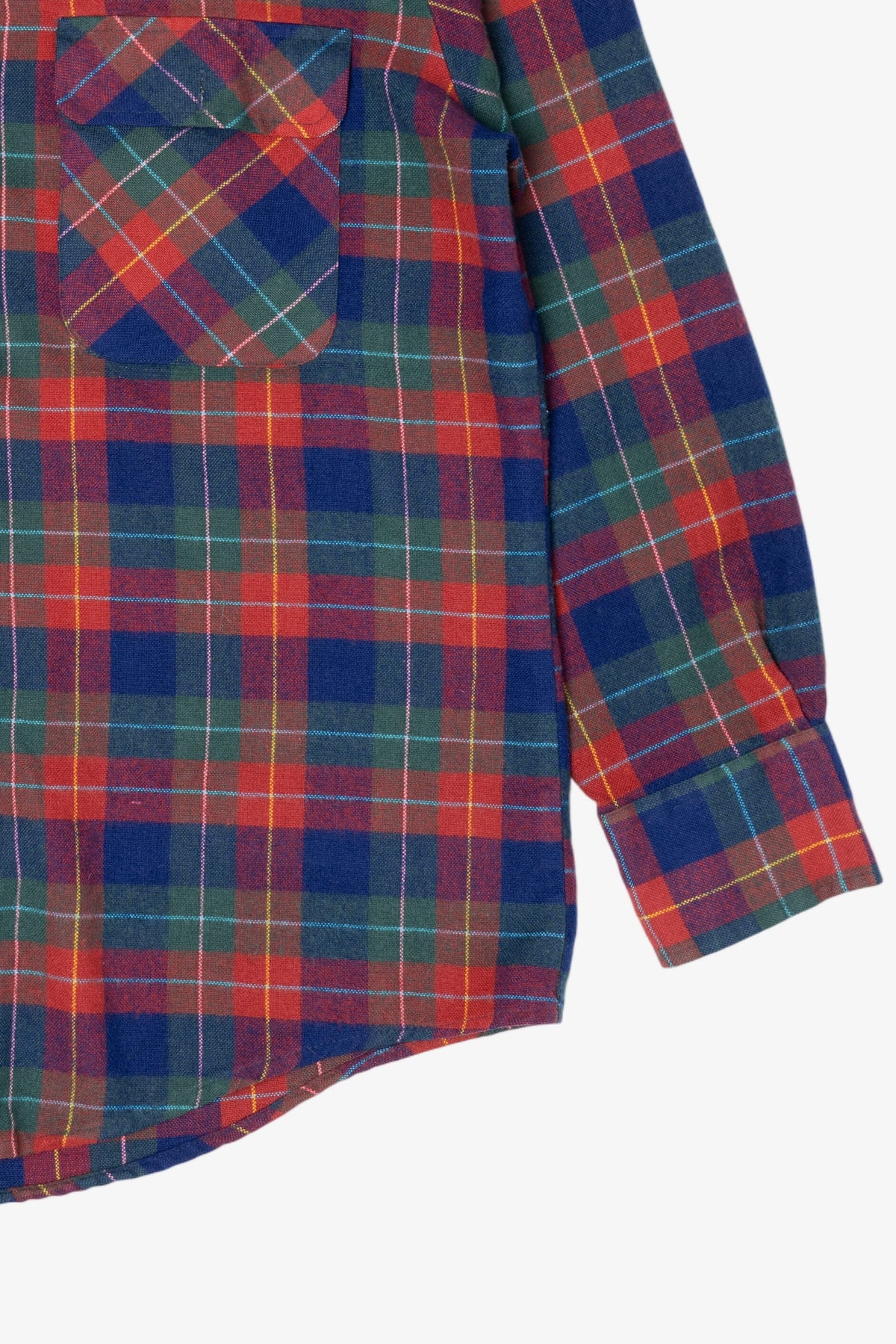 Vintage Red And Navy Blue St. John's Bay Flannel Button Up Shirt (1990s)