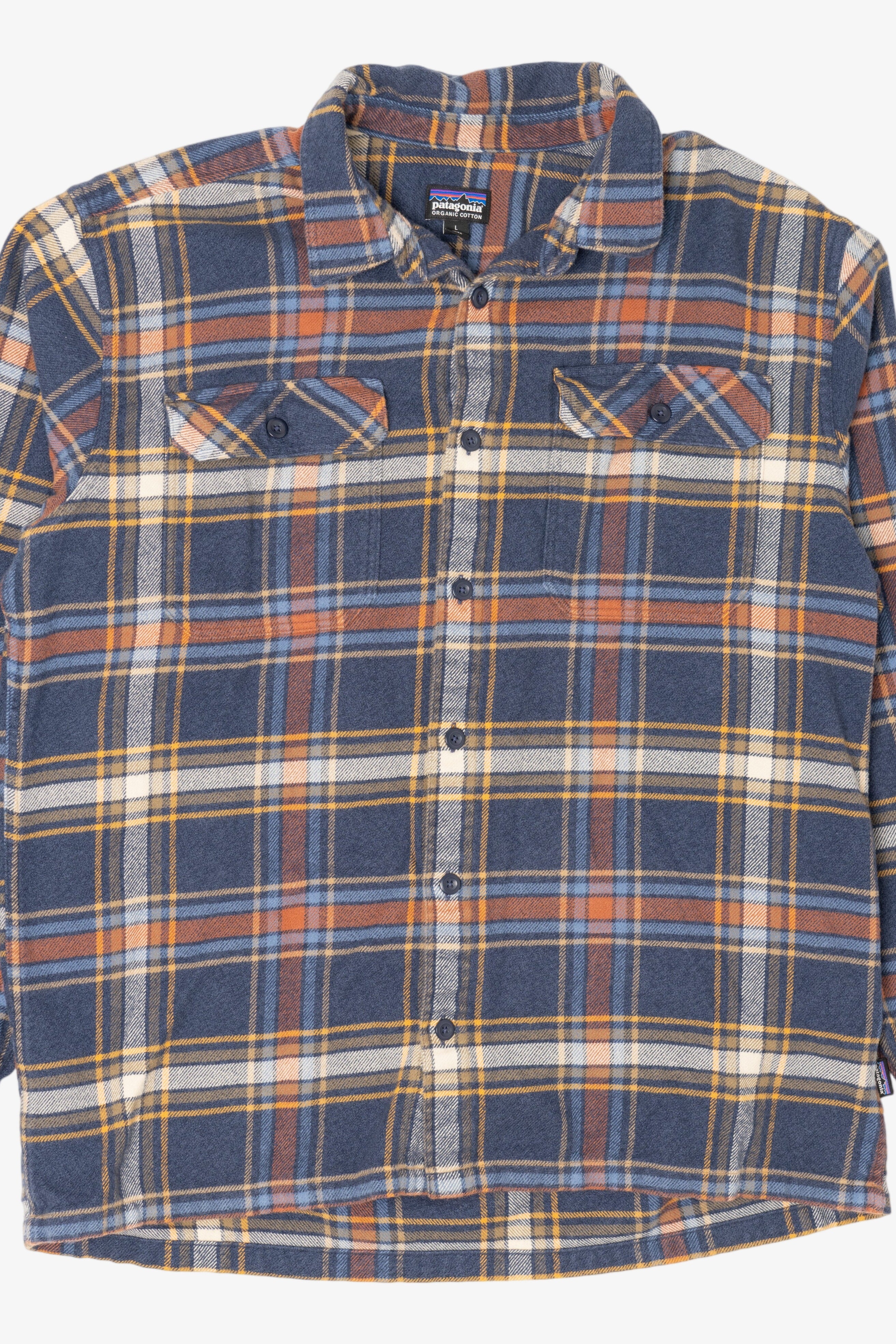 Blue Plaid Patagonia Button Up Flannel Shirt (2010s)