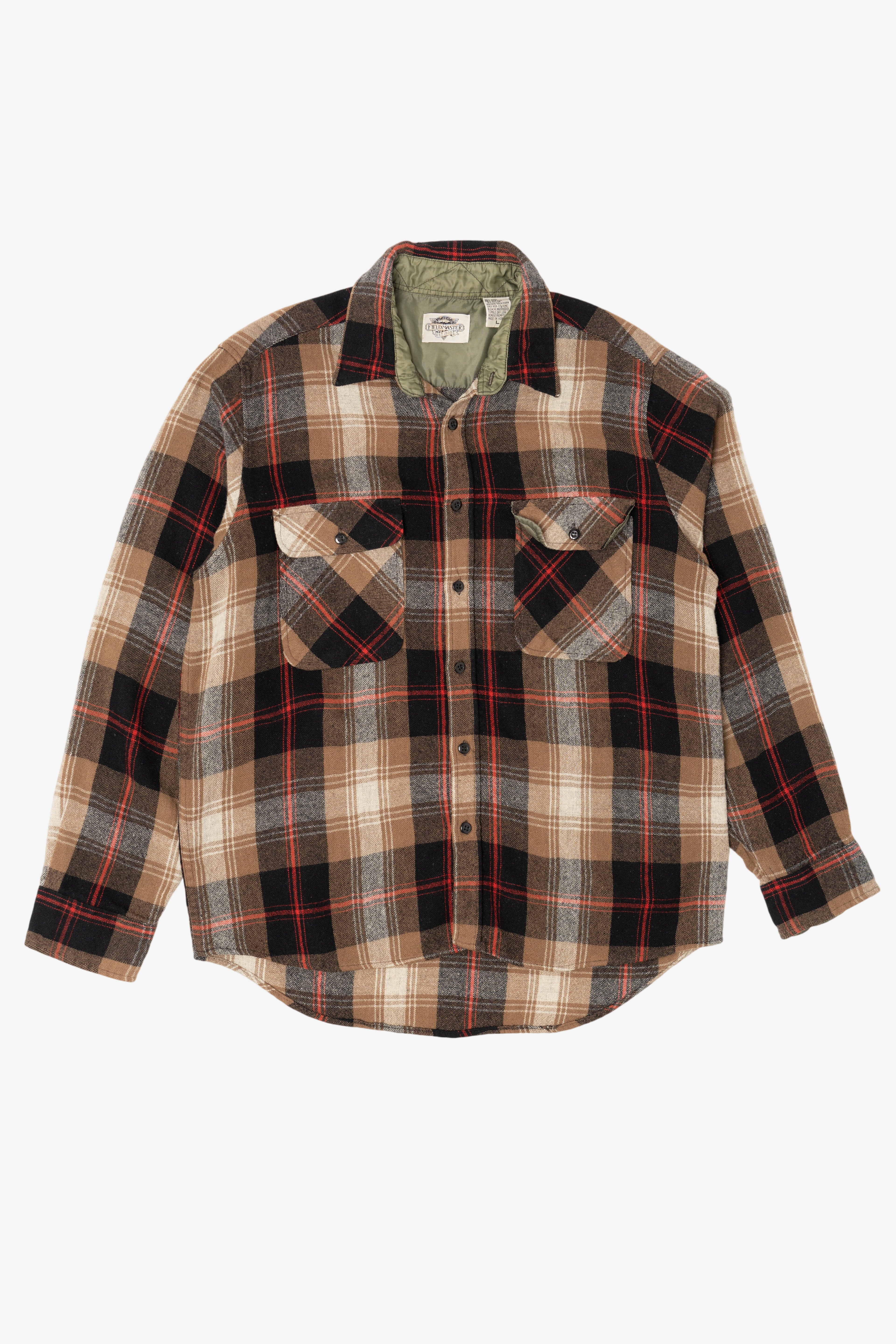 Vintage Brown Plaid Fieldmaster Flannel Button Up Shirt (1980s)