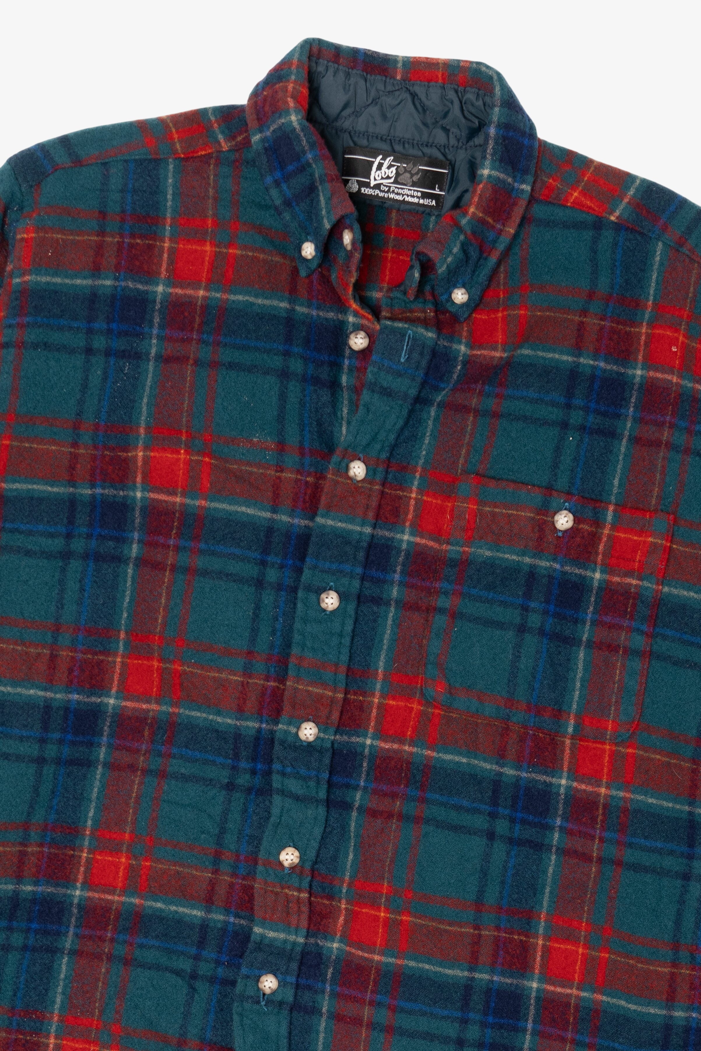 Vintage Plaid Lobo Flannel Button Up Shirt (1970s)