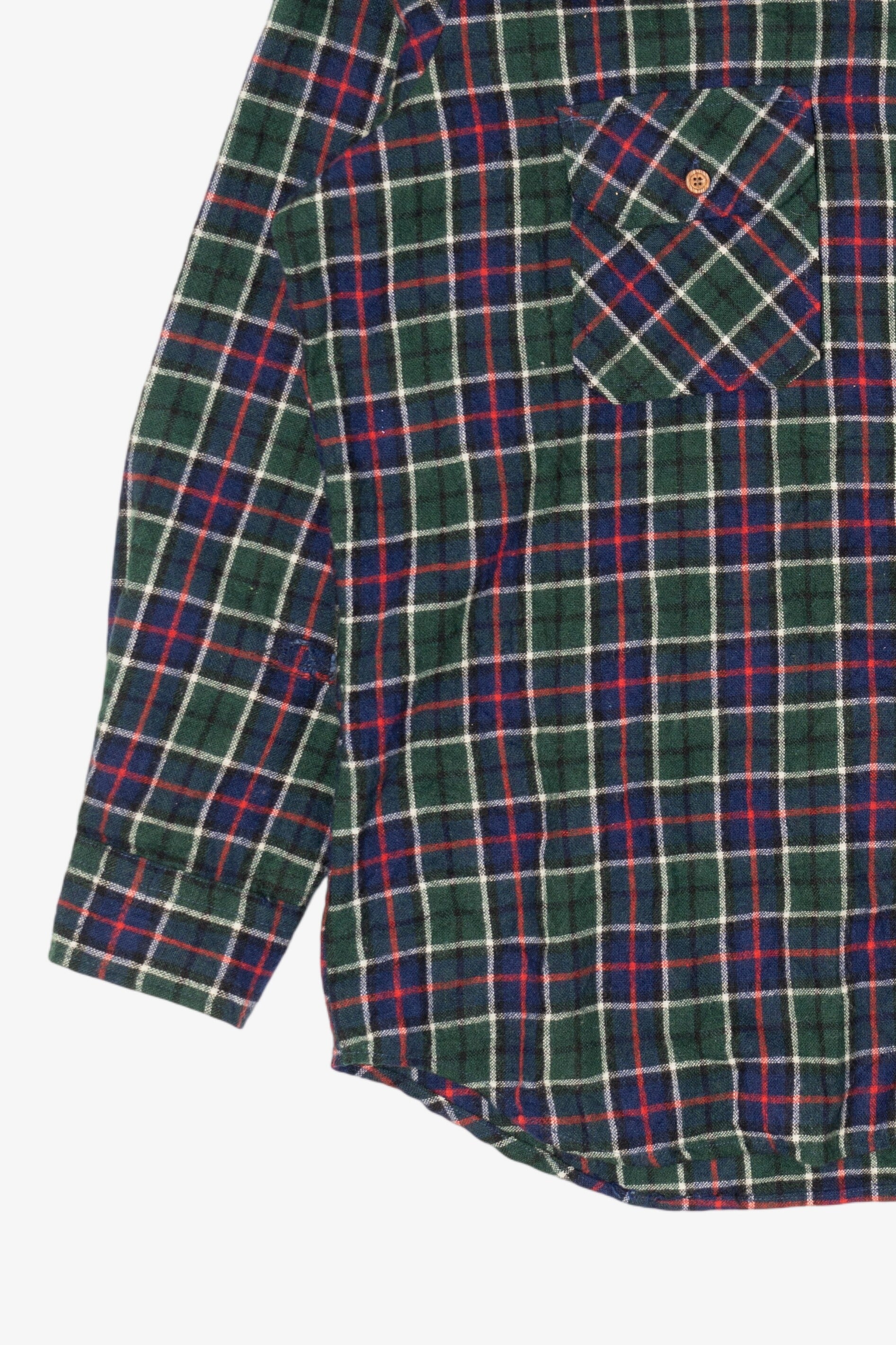 Vintage Green Plaid Oregon Trails Flannel Button Up Shirt (1980s)