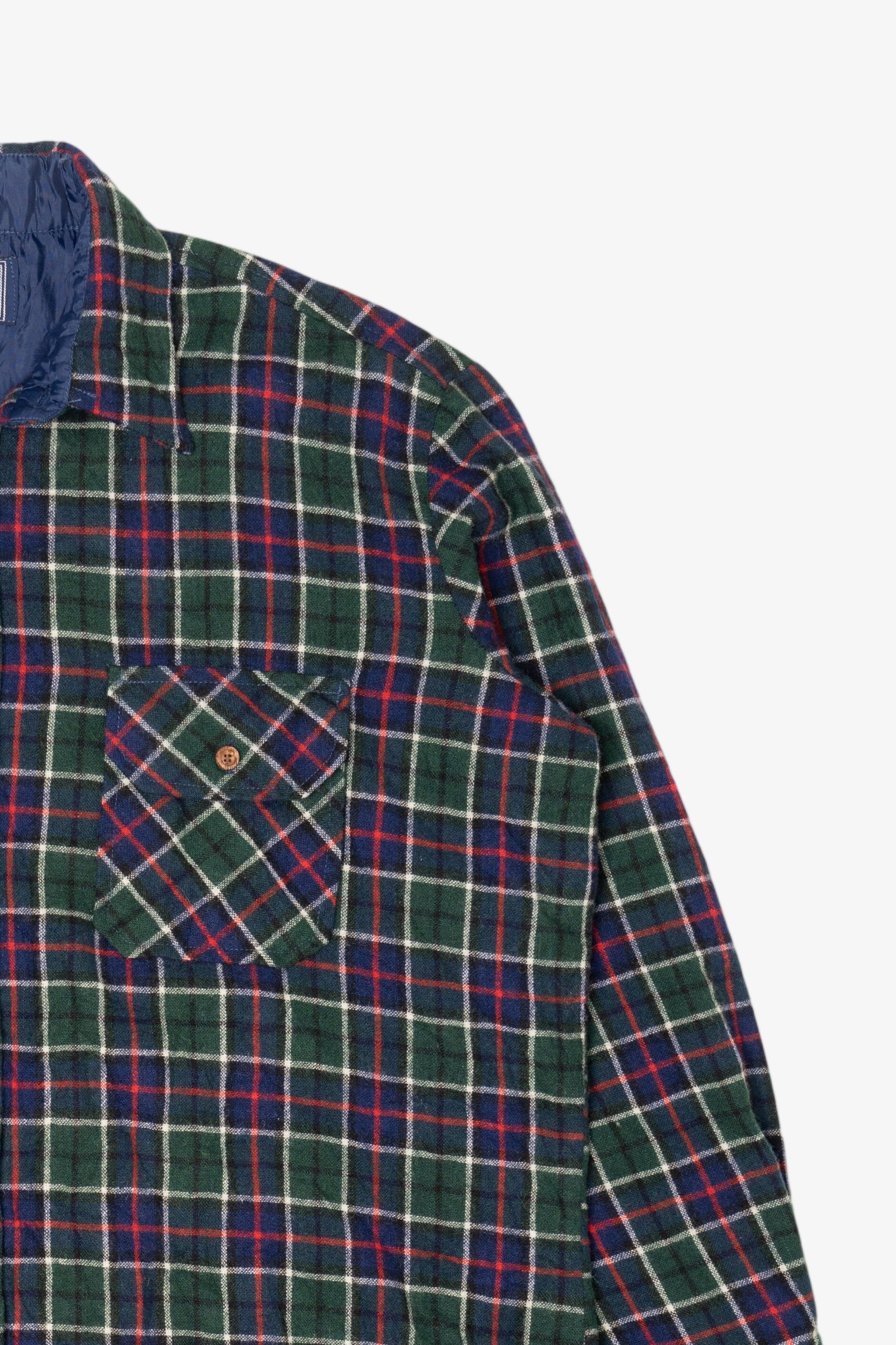 Vintage Green Plaid Oregon Trails Flannel Button Up Shirt (1980s)