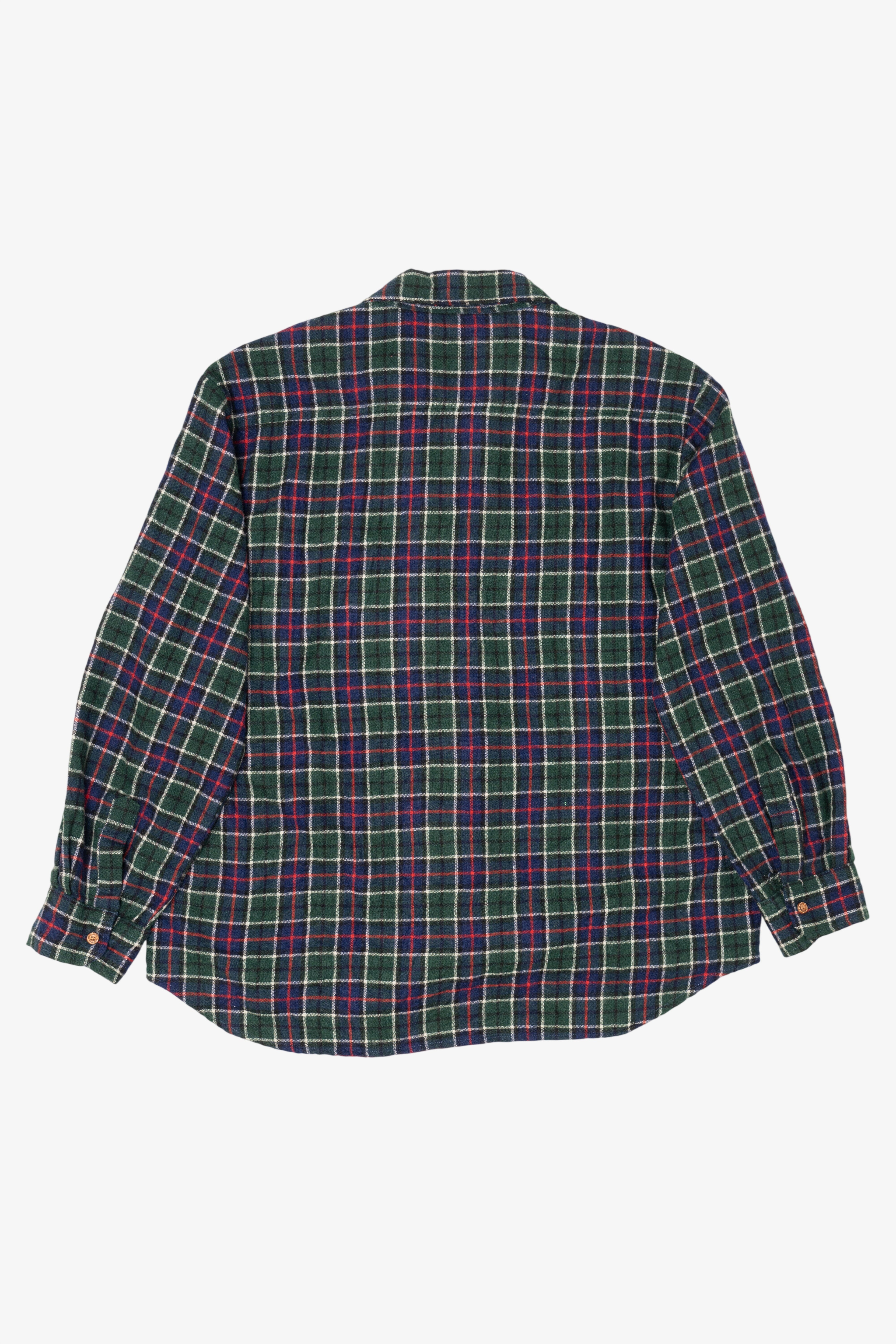 Vintage Green Plaid Oregon Trails Flannel Button Up Shirt (1980s)