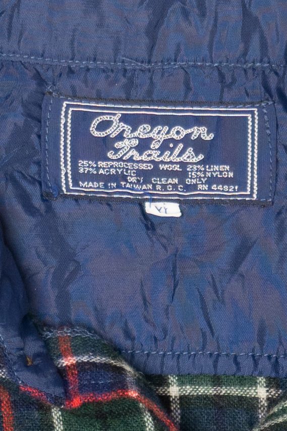 Vintage Green Plaid Oregon Trails Flannel Button Up Shirt (1980s)
