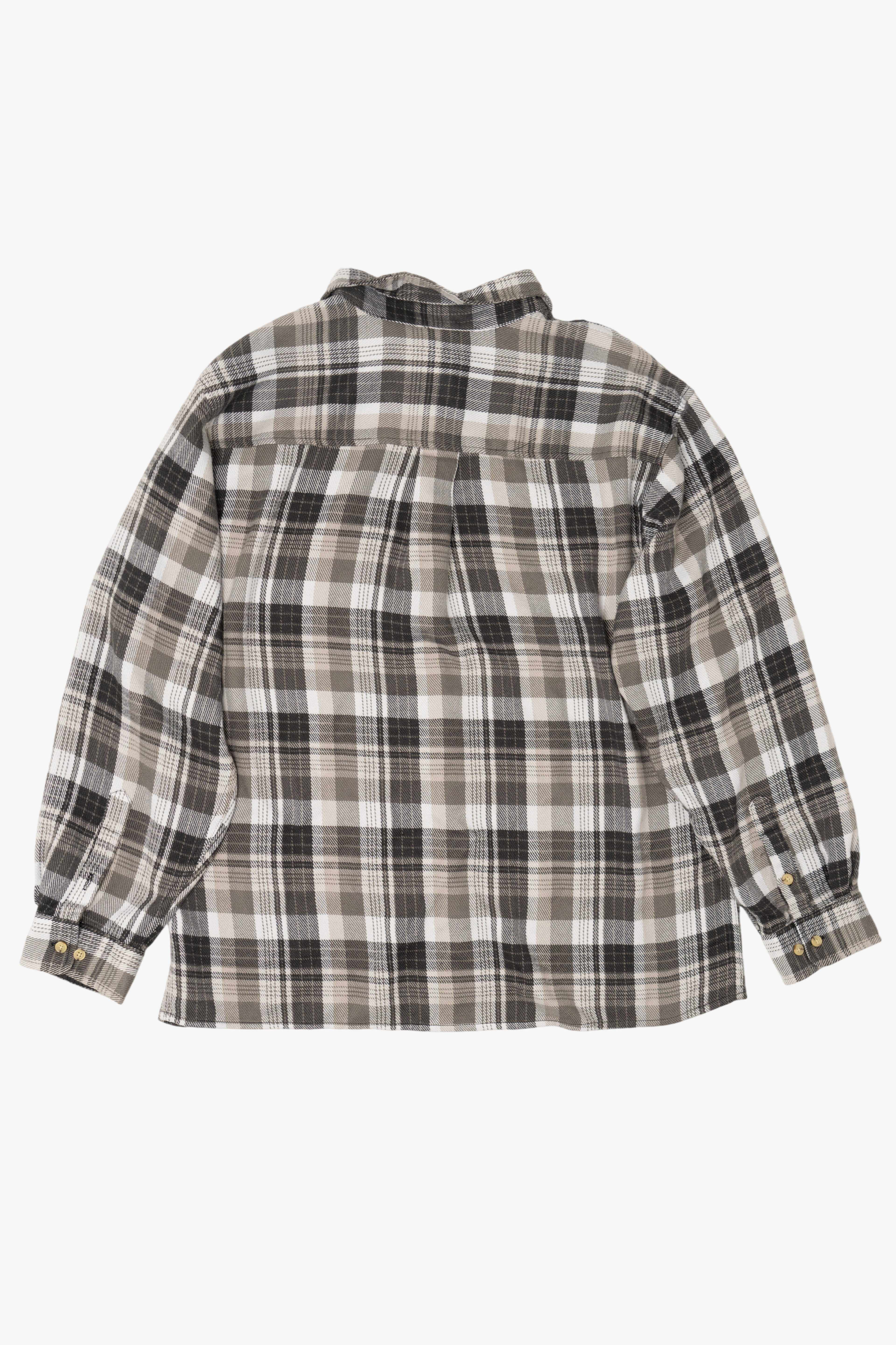 Vintage Gray Plaid John Blair Flannel Shirt (1990s)