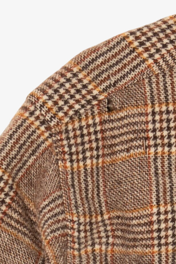 Vintage Brown Plaid Pendleton Houndstooth Pattern Flannel Shirt (1970s)