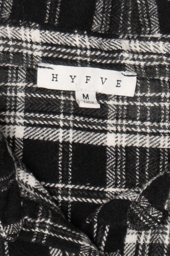Black And White Hyfve Flannel Button Up Shirt (2020s)