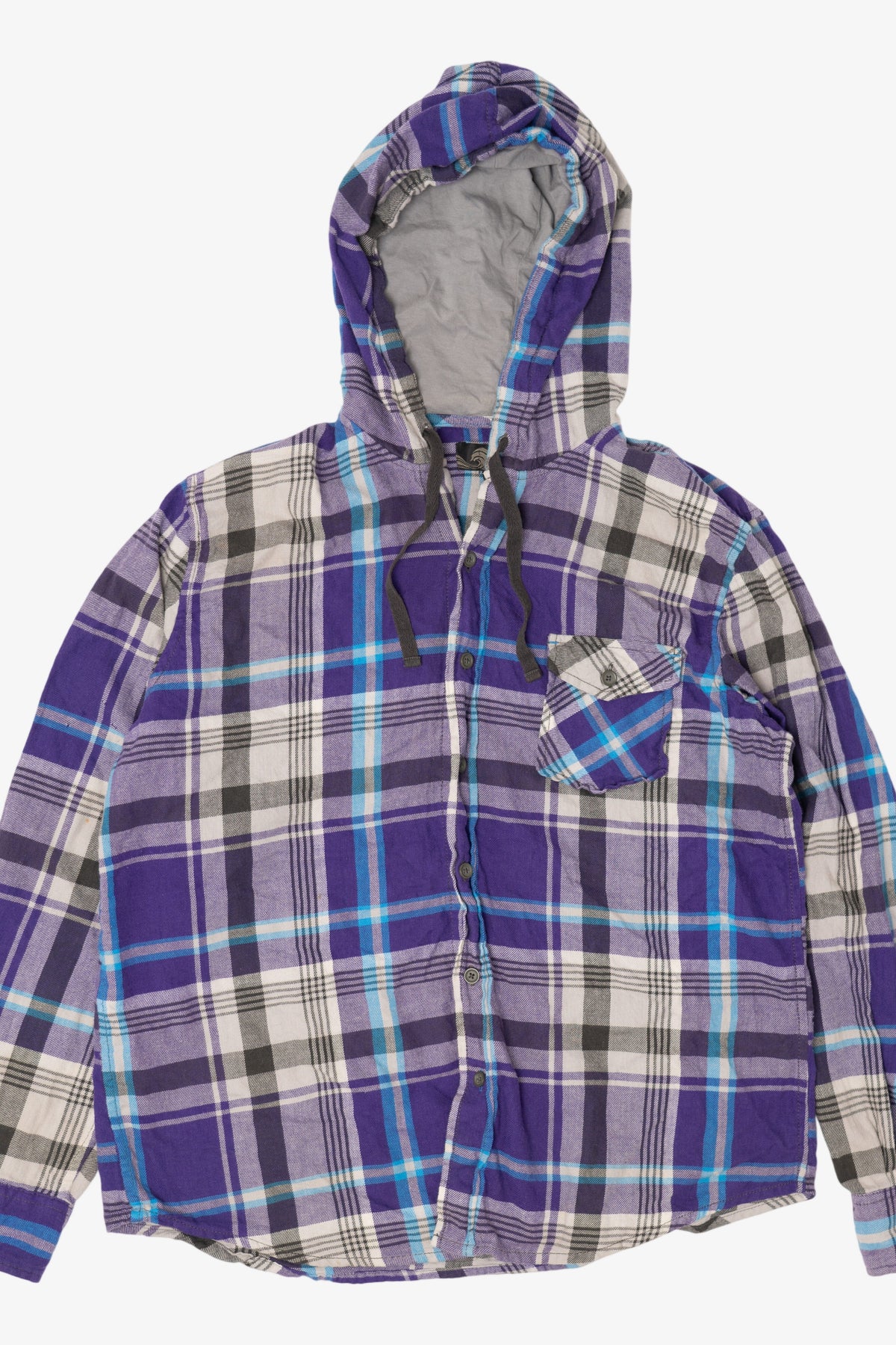 Vintage Purple Hooded Flannel Button Up Shirt (2000s)