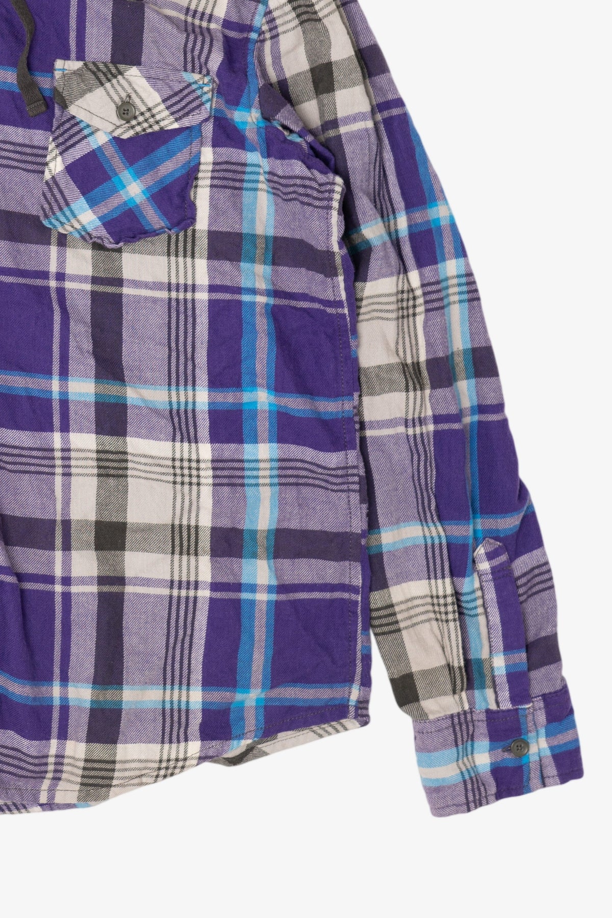 Vintage Purple Hooded Flannel Button Up Shirt (2000s)