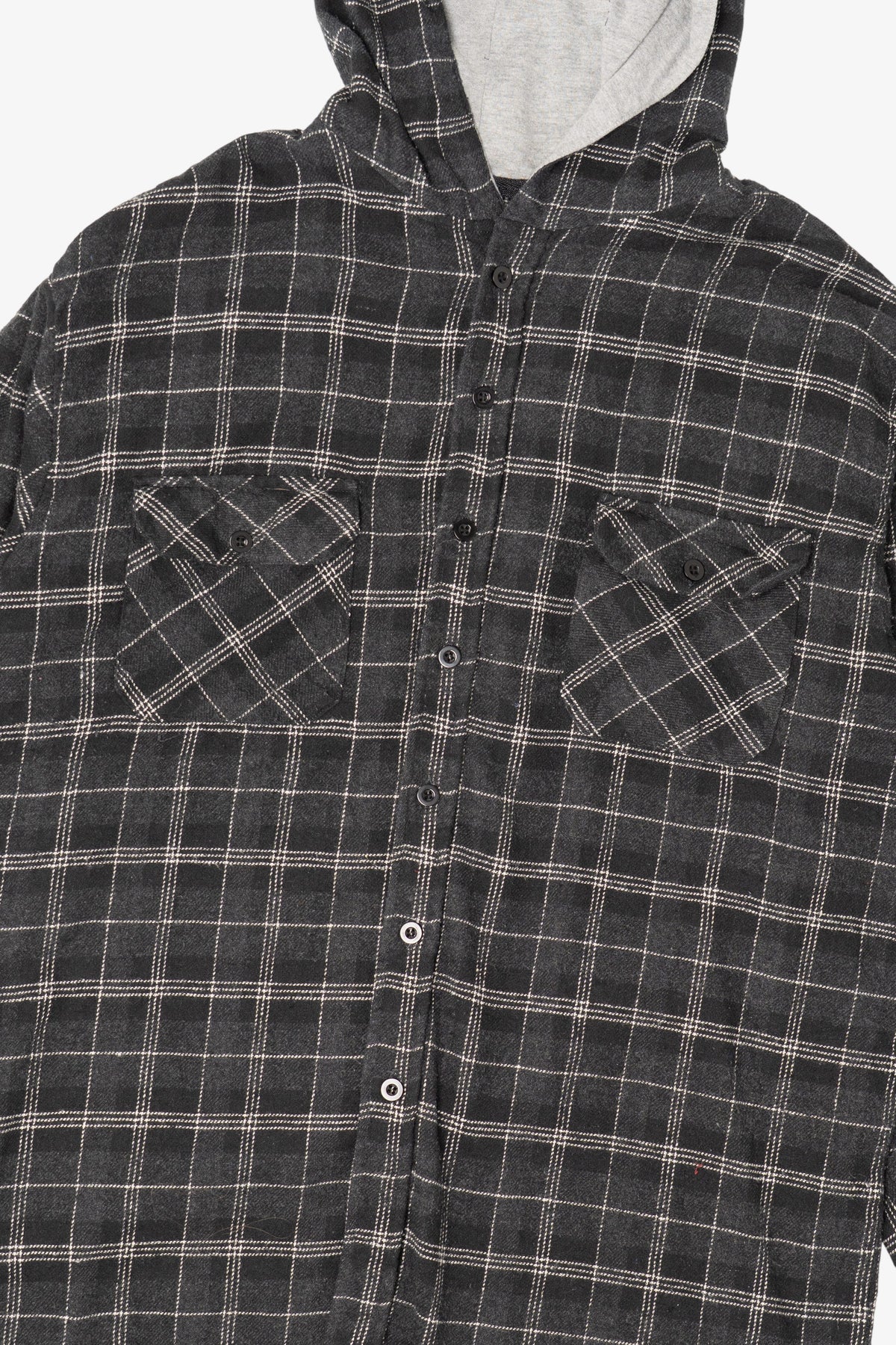 Vintage Dark Gray Canyon Creek Hooded Flannel Shirt (1990s)