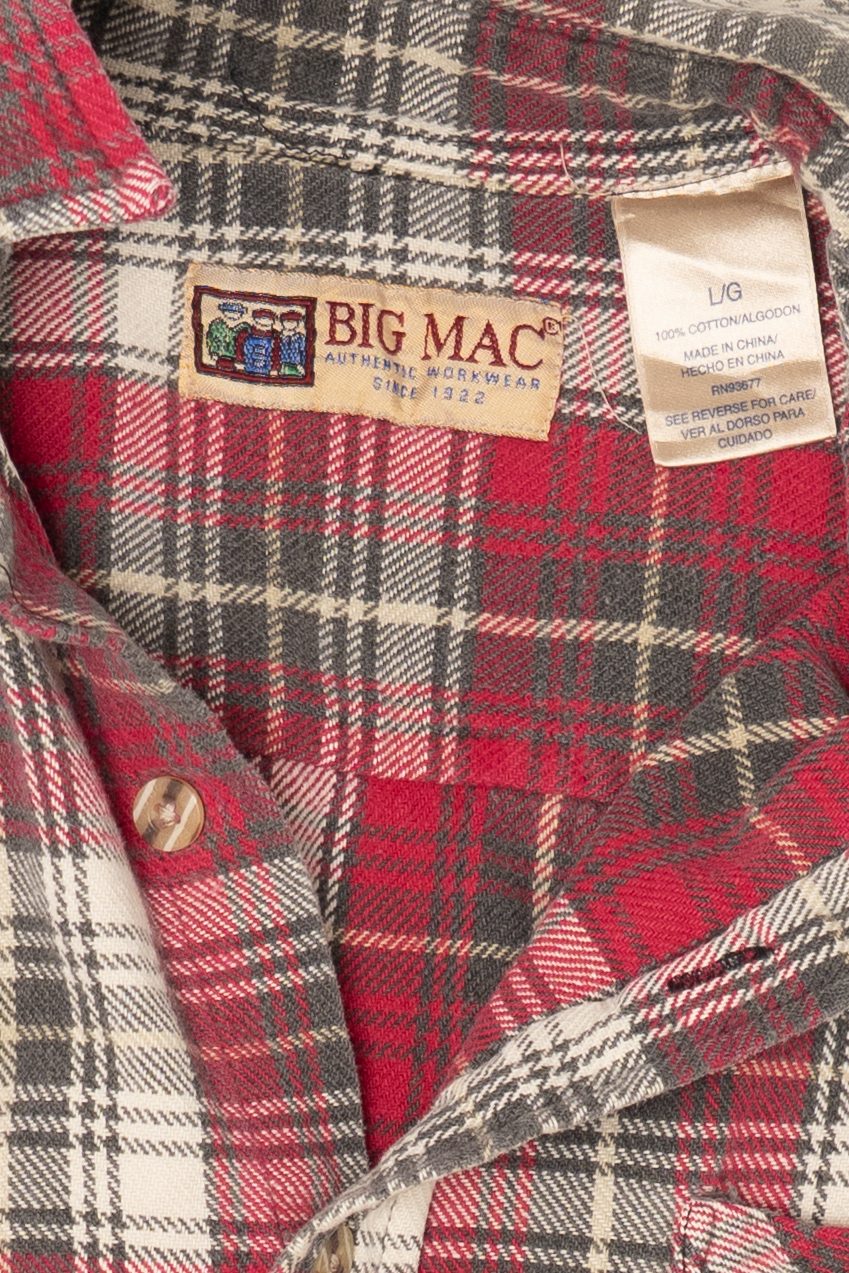 Vintage Red Big Mac Button Up Flannel Shirt (1990s)