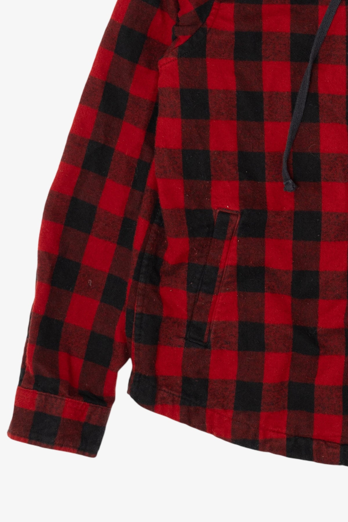Red L.L. Bean Hooded Zip Up Flannel Shirt (2010s)