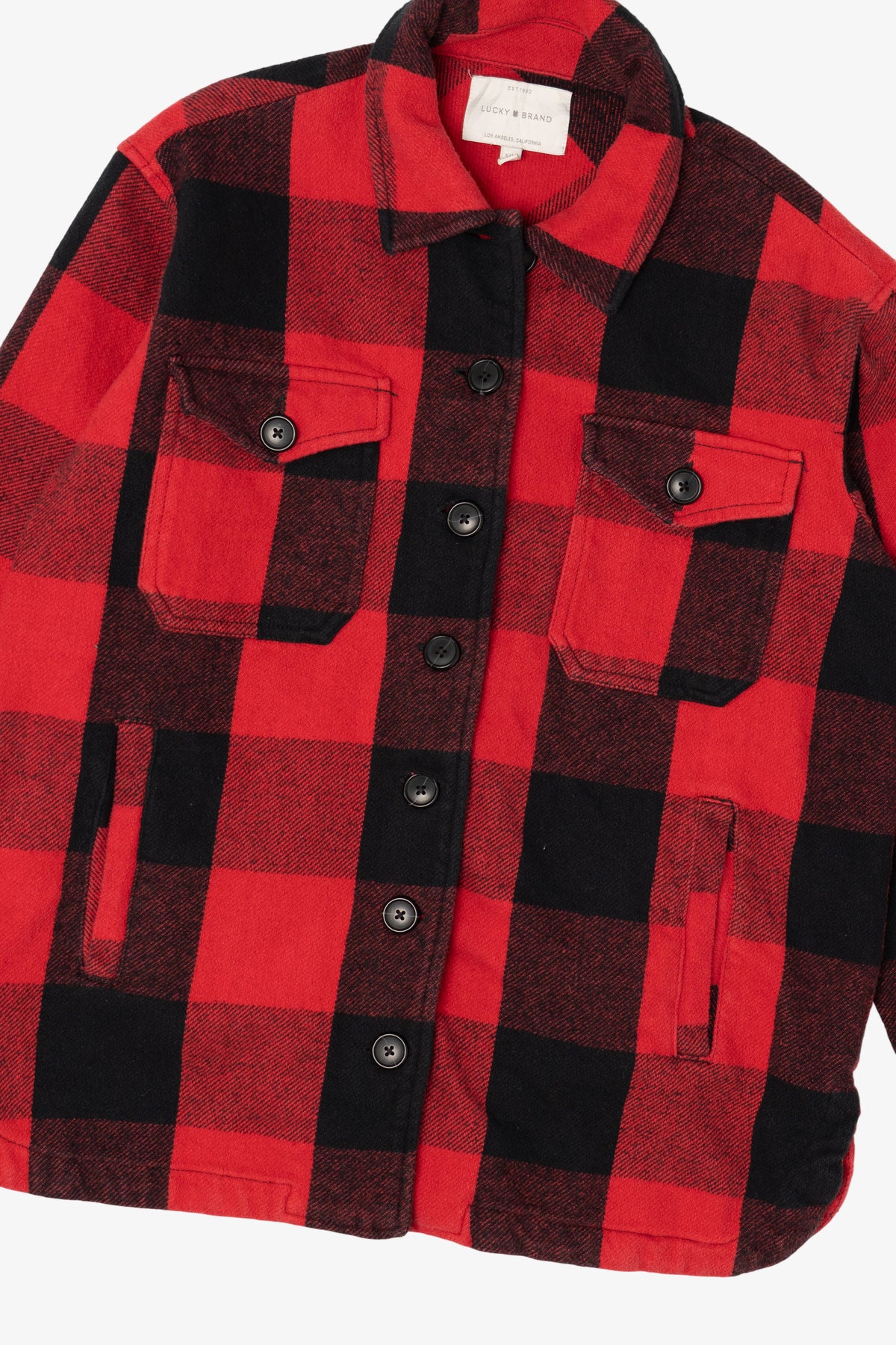 Red Plaid Lucky Brand Button Up Shirt (2010s)