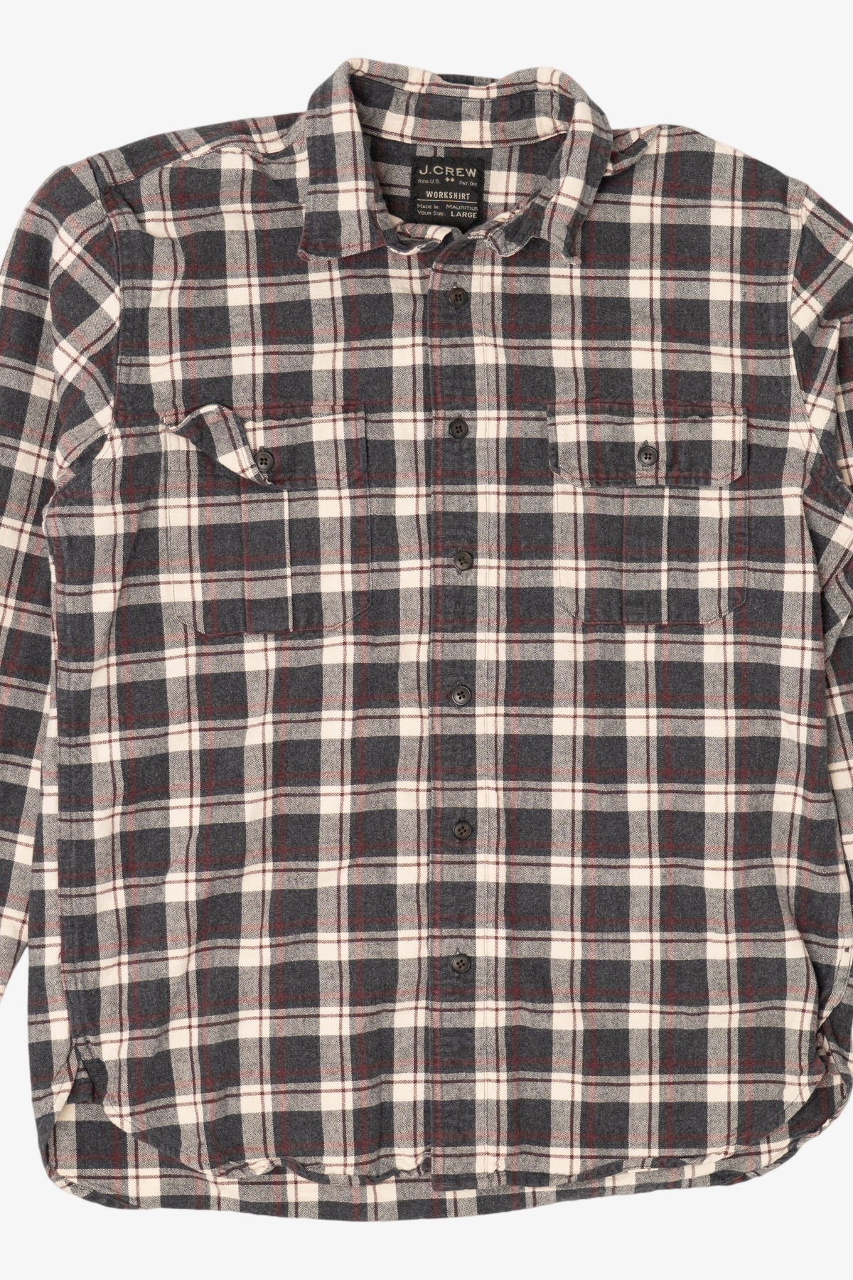 Vintage Charcoal Plaid J. Crew Button Up Shirt (1990s)