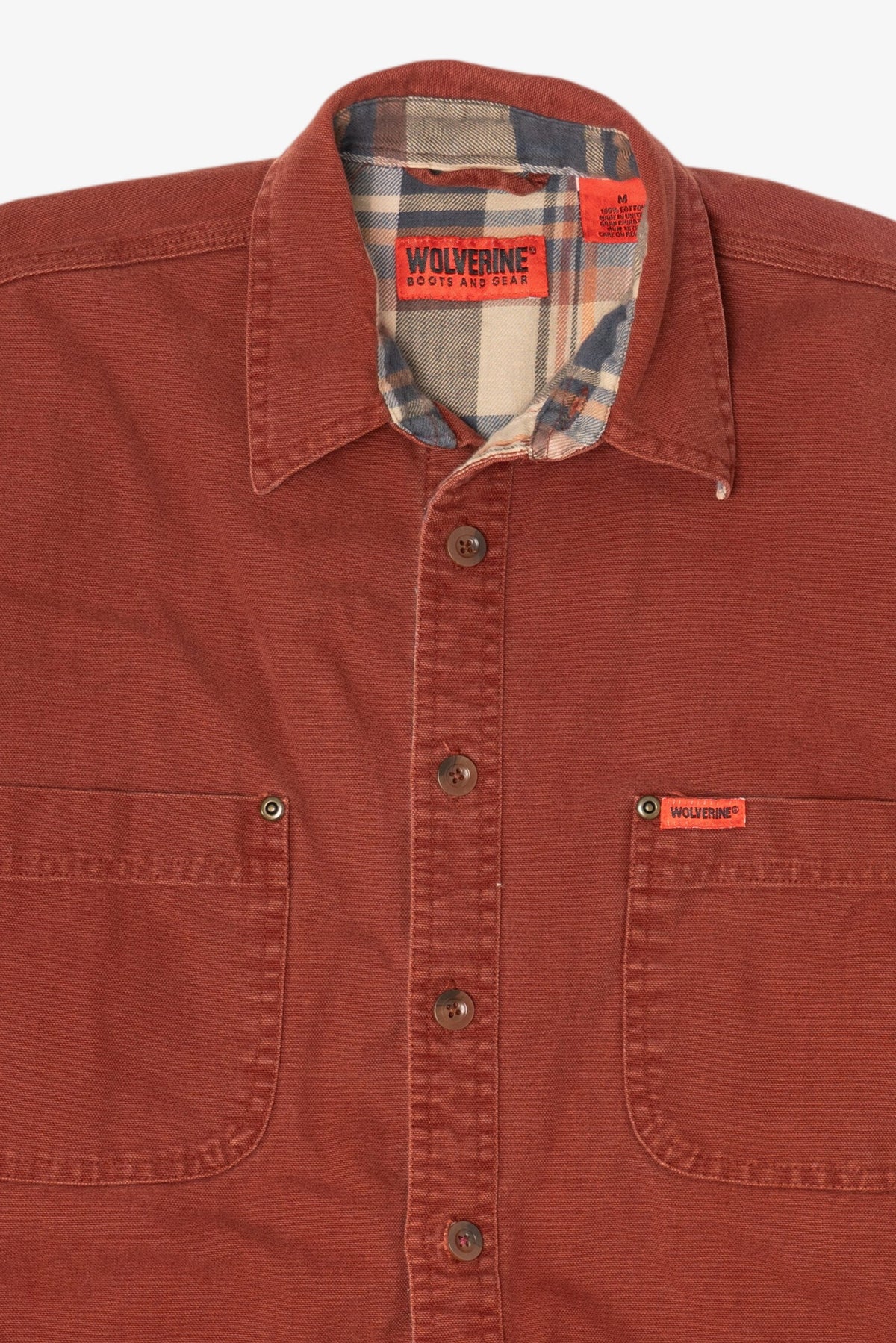 Vintage Wolverine Plaid Lined Button Up Shirt (1990s)