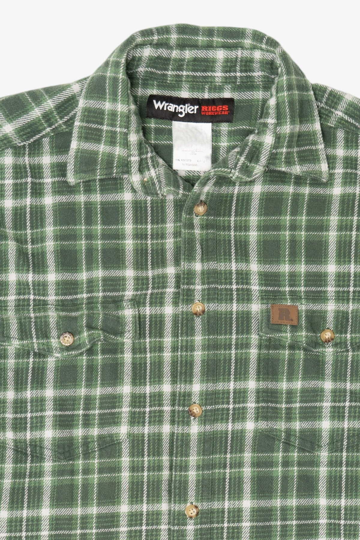Vintage Green Plaid Wranglers Riggs Button Up Shirt (2000s)
