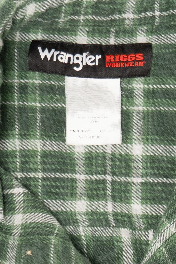 Vintage Green Plaid Wranglers Riggs Button Up Shirt (2000s)