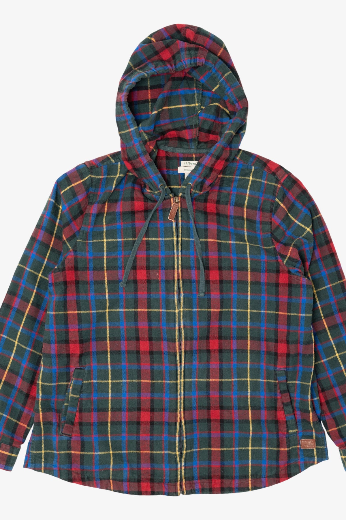 L.L. Bean Zip Up Plaid Hooded Flannel Shirt (2010s)