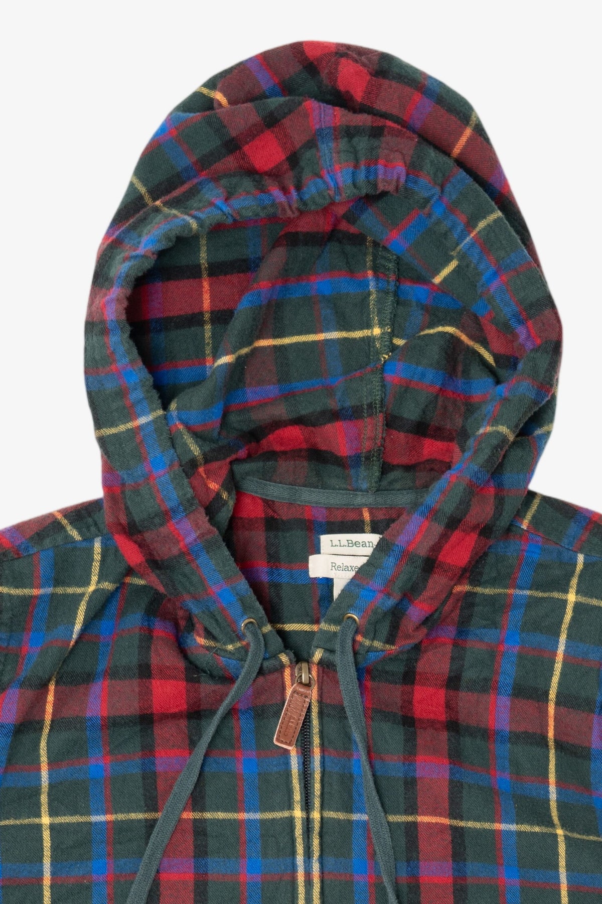 L.L. Bean Zip Up Plaid Hooded Flannel Shirt (2010s)