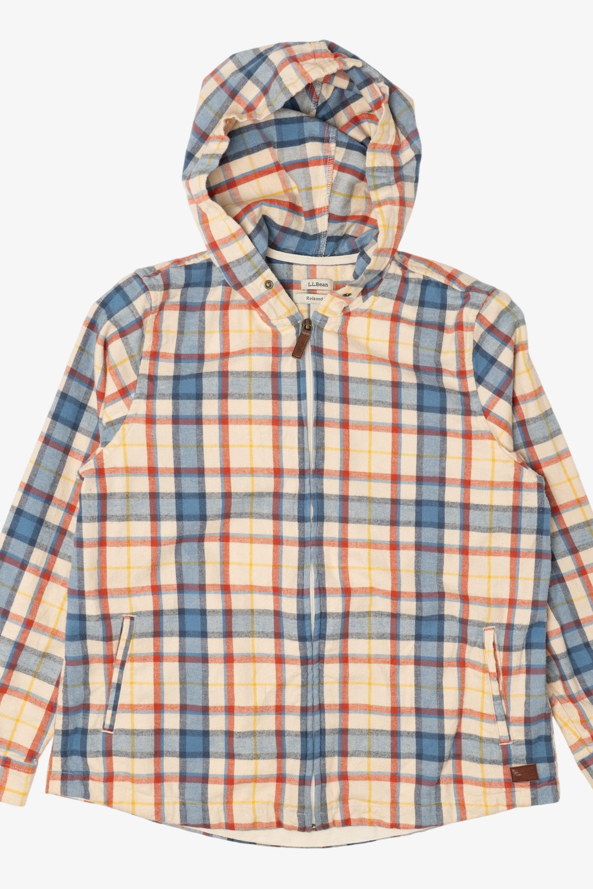 L.L. Bean Plaid Hooded Full Zip Flannel Shirt (2010s)