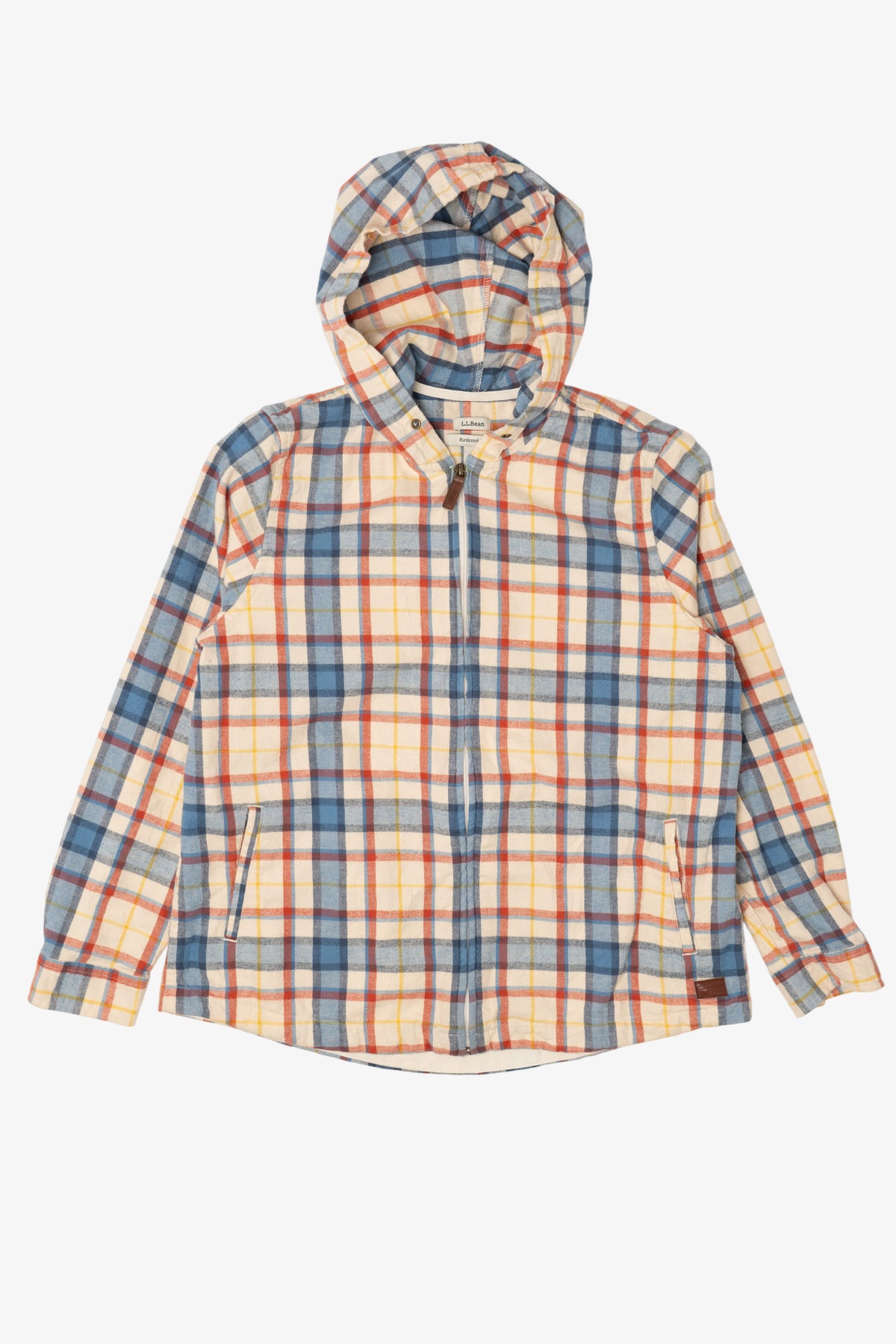 L.L. Bean Plaid Hooded Full Zip Flannel Shirt (2010s)