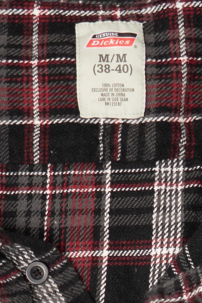 Black And Red Plaid Dickies Button Up Shirt (2010s)