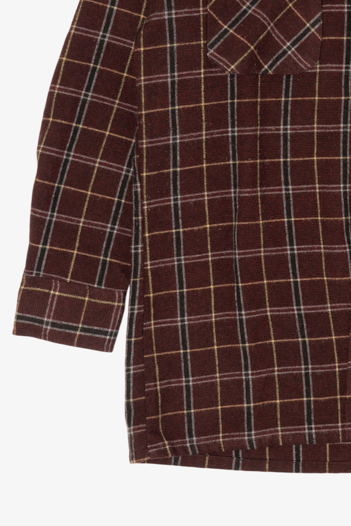 Vintage Burgundy Plaid John Blair Flannel Button Up Shirt (1980s)