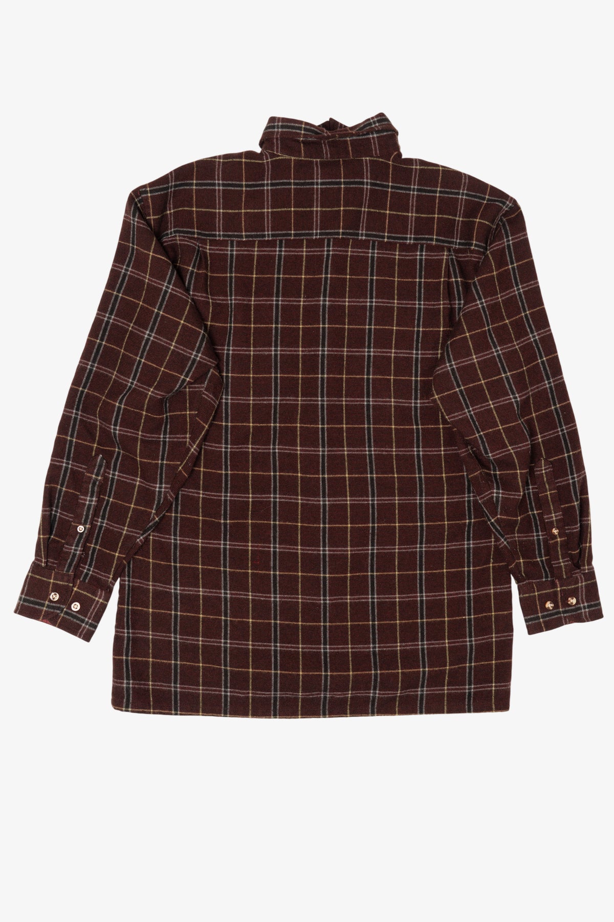 Vintage Burgundy Plaid John Blair Flannel Button Up Shirt (1980s)
