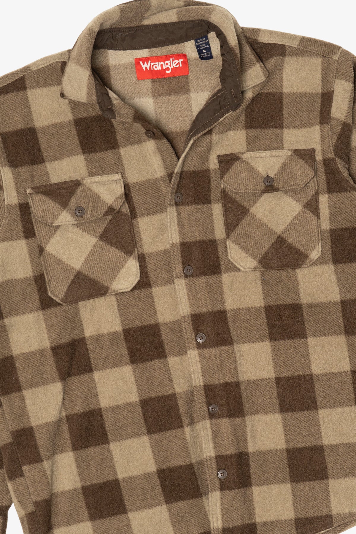 Brown Plaid Wrangler Button Up Flannel Shirt (2010s)
